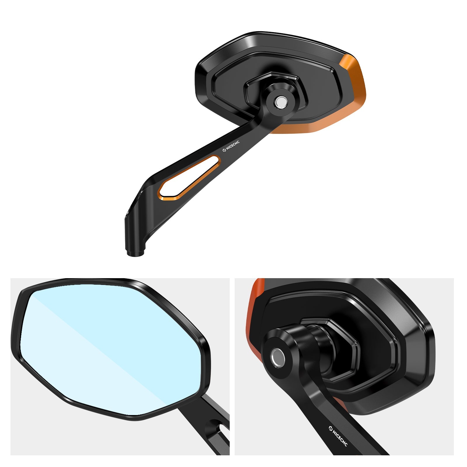 Convex Rear View Mirrors Kit For Harley Road King Tri Electra Street Glide Ultra Limited