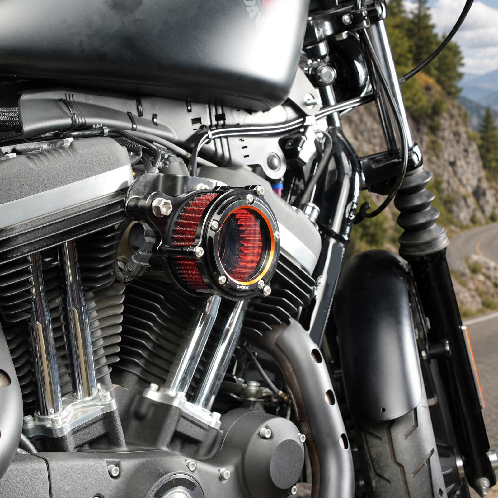 Kit de filtre d'admission d'air Full Clear pour Harley Sportster 1200 48 XL Iron 883 XL883N
