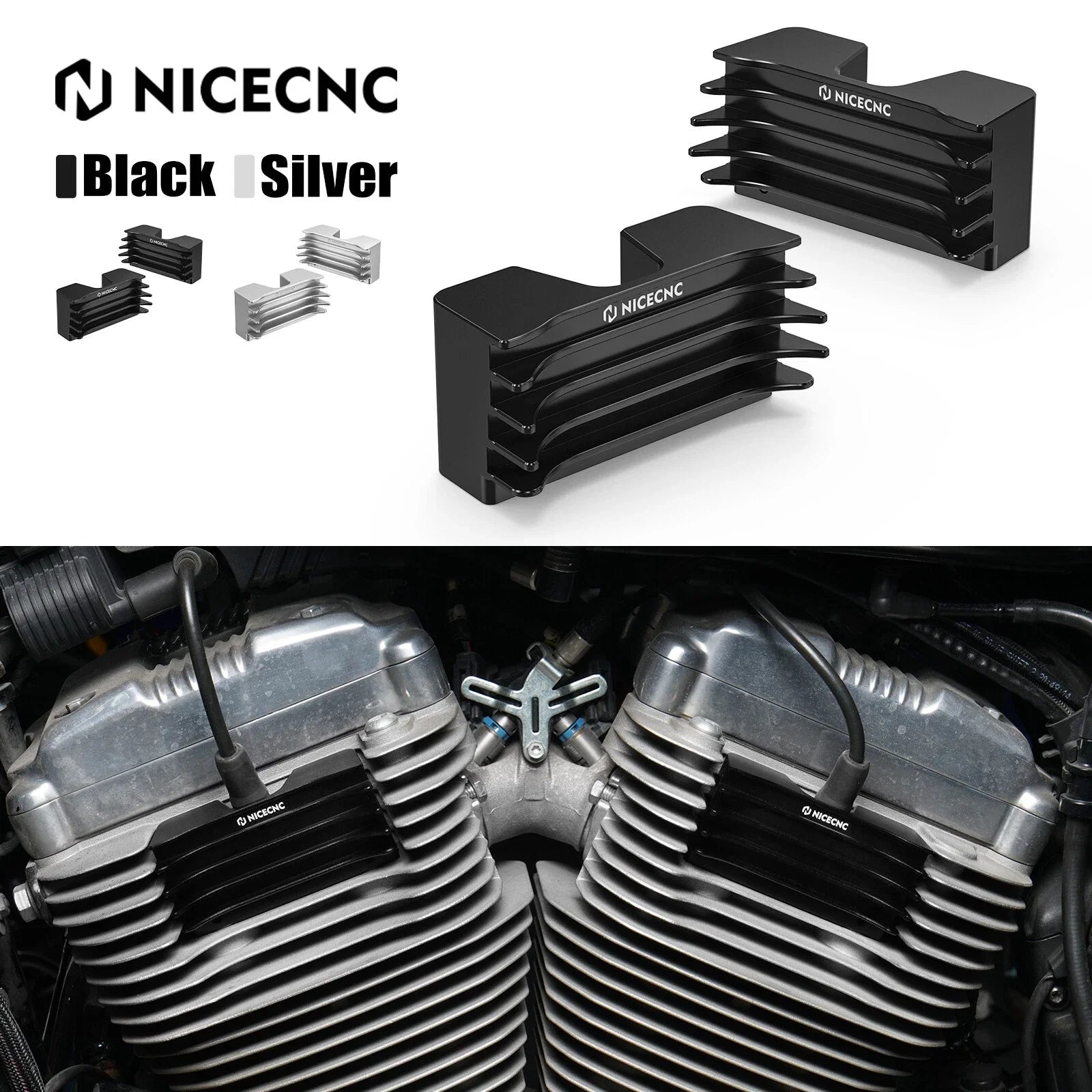 Spark Plug Head Bolt Covers Kit For Harley Sportster 1200 48 72 XL Iron 883