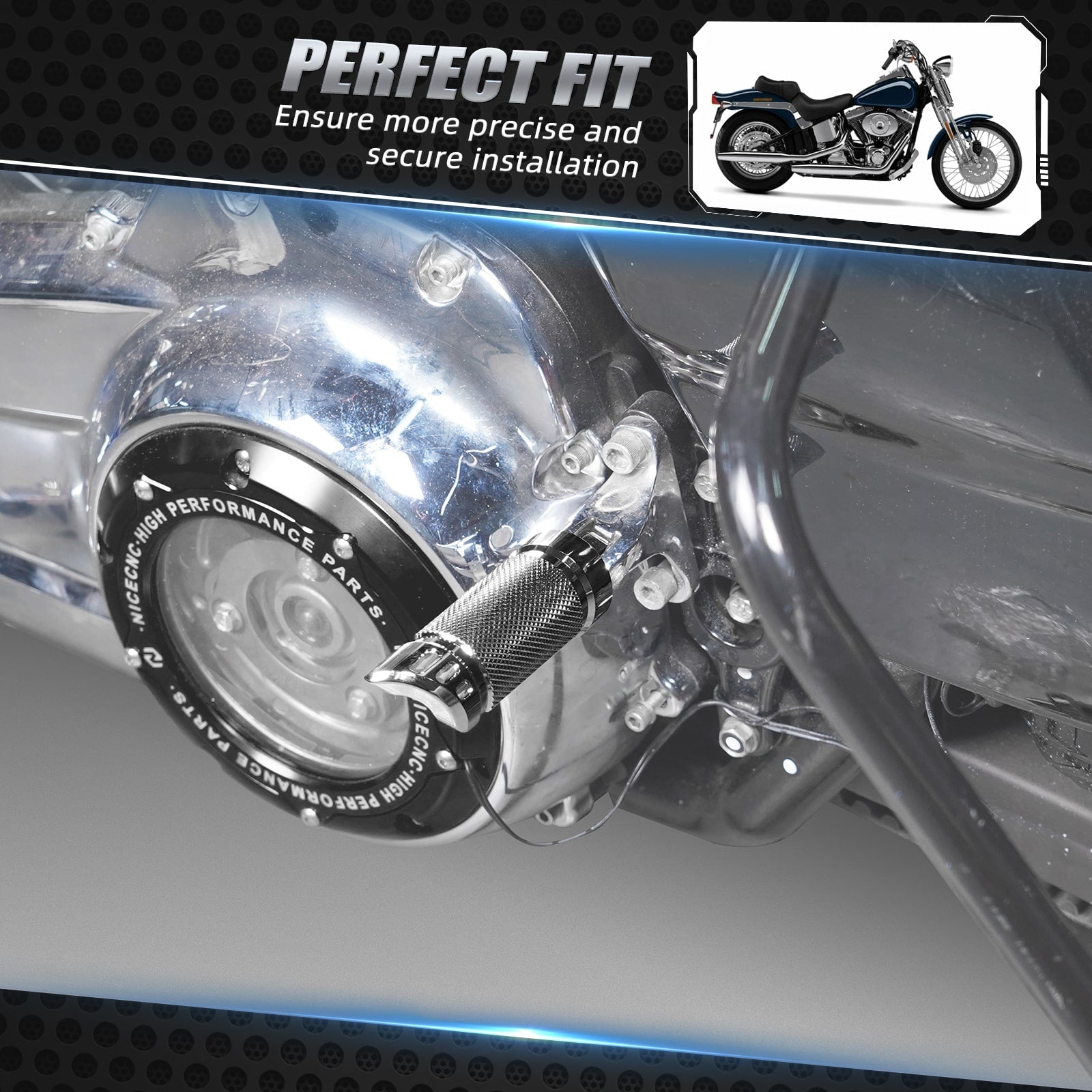 Chrome Rear Passenger Footpegs Pedals Footrest For Harley Road King Street Glide