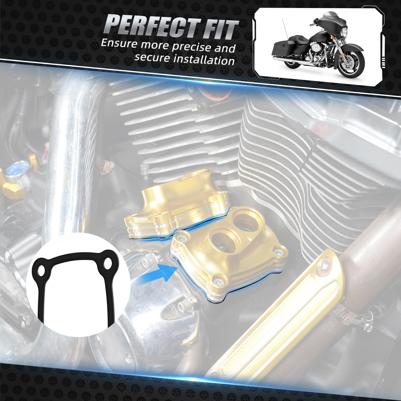M8 Engine Lifter Tappet Covers Gaskets For Harley Road King Electra Street Glide