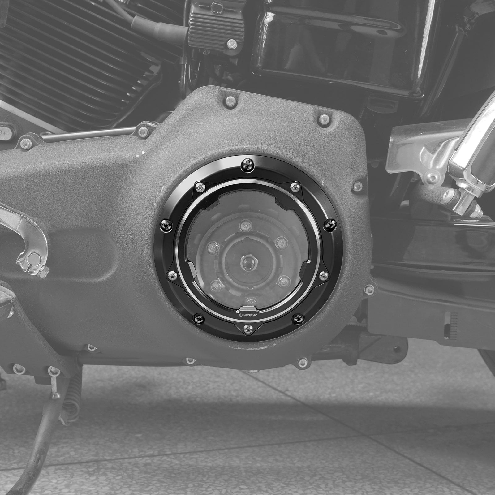 Transparent V Twin Cam Derby Clutch Cover For Harley Road King 99-14 Street Glide 06-15