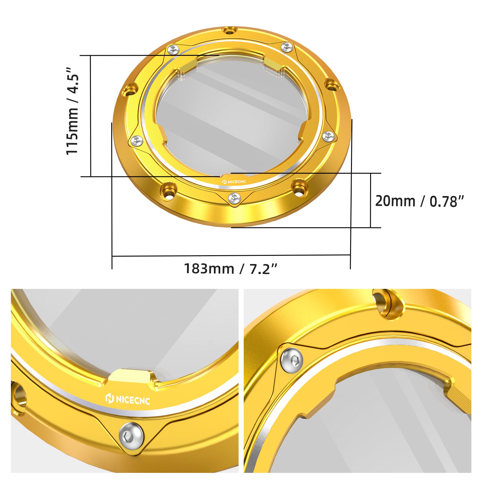 Transparent V Twin Cam Derby Clutch Cover For Harley Road King 99-14 Street Glide 06-15