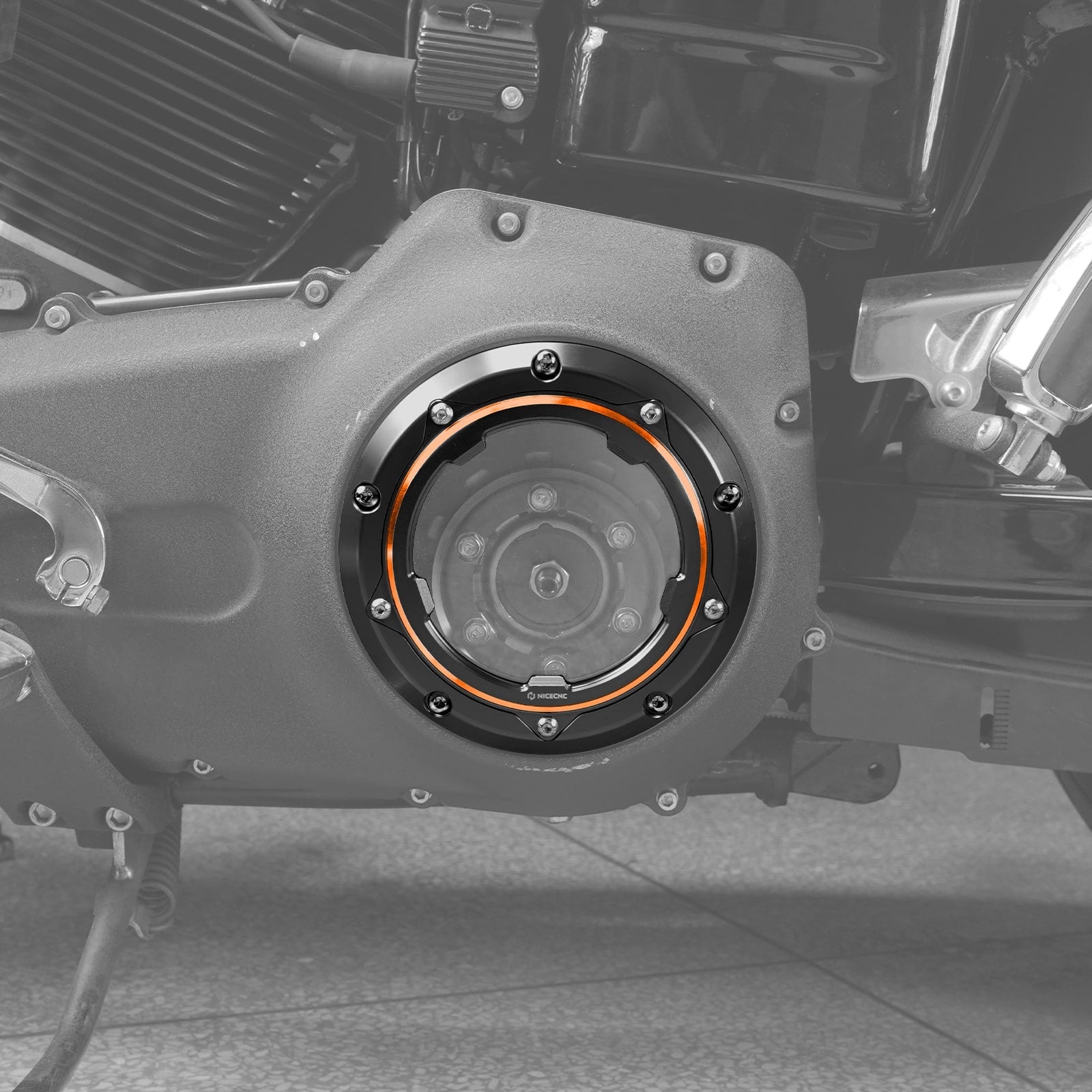 Transparent V Twin Cam Derby Clutch Cover For Harley Road King 99-14 Street Glide 06-15