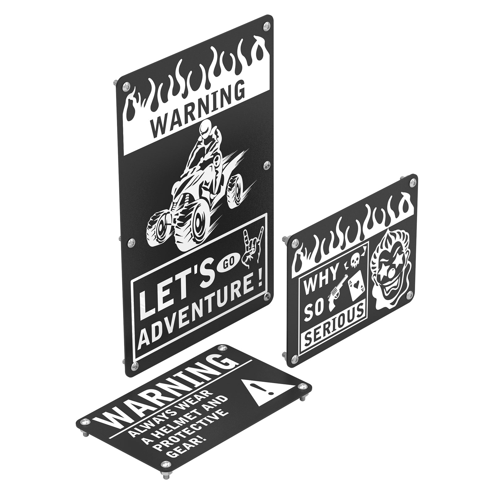 ATV Fender Warning Emblem Tags Sticker Badges Plates For Honda TRX 450 R / ER