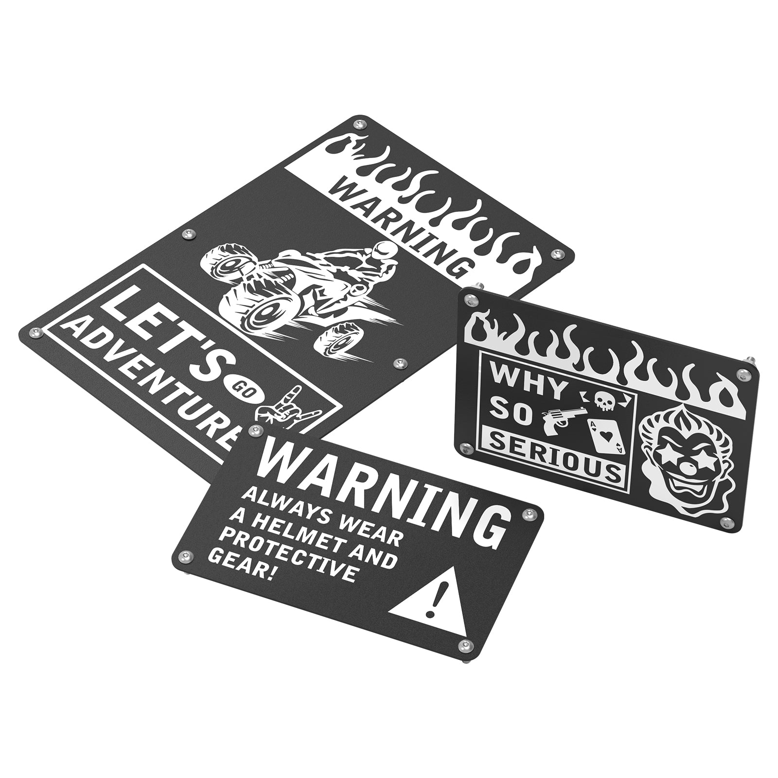 ATV Fender Warning Emblem Tags Sticker Badges Plates For Honda TRX 450 R / ER