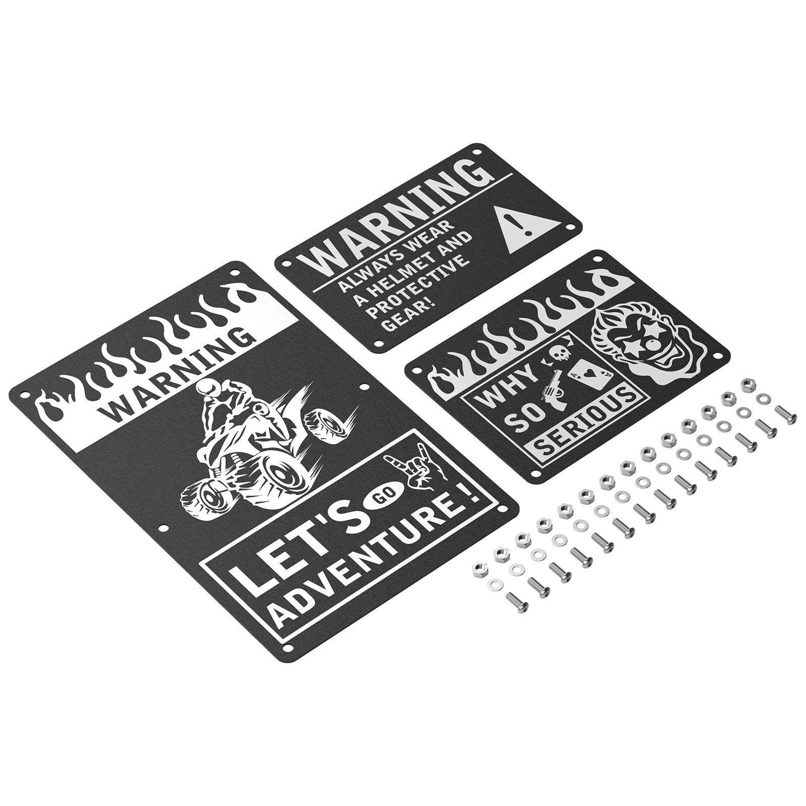 ATV Fender Warning Emblem Tags Sticker Badges Plates For Honda TRX 450 R / ER