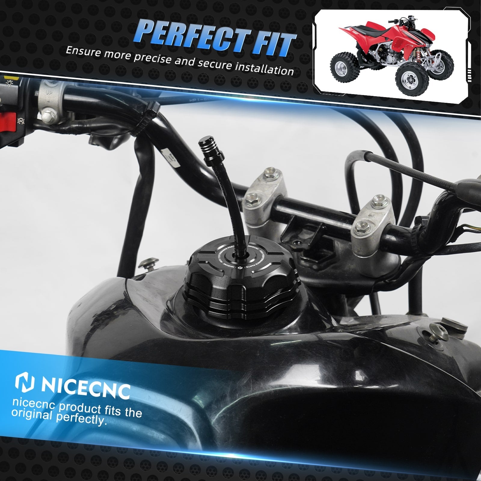 ATV Fuel Tank Gas Cap Cover w/Breather Valve For Honda TRX 450 R / ER 2006-2014