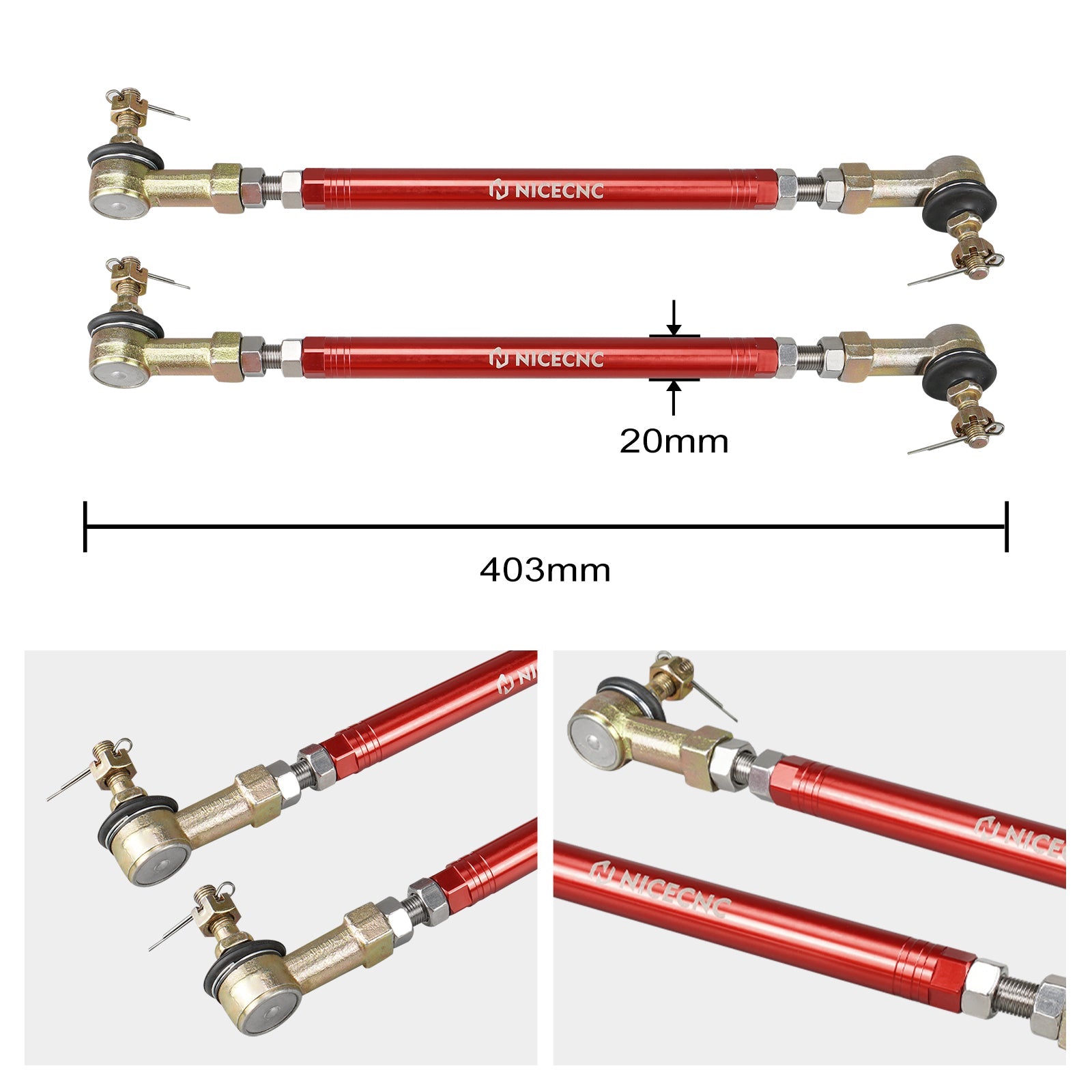 ATV Steering Tierods w/Tie Rod Ball Joints Ends Kit For Honda TRX 450 R / ER