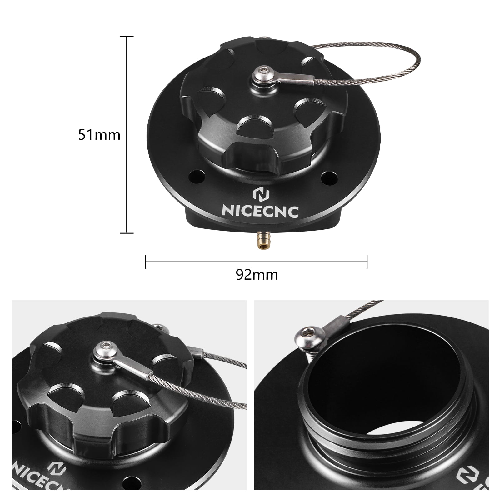 Gas Fuel Tank Filler Neck Cap Kit For Husqvarna 701 Enduro Supermoto SM 2016-2024