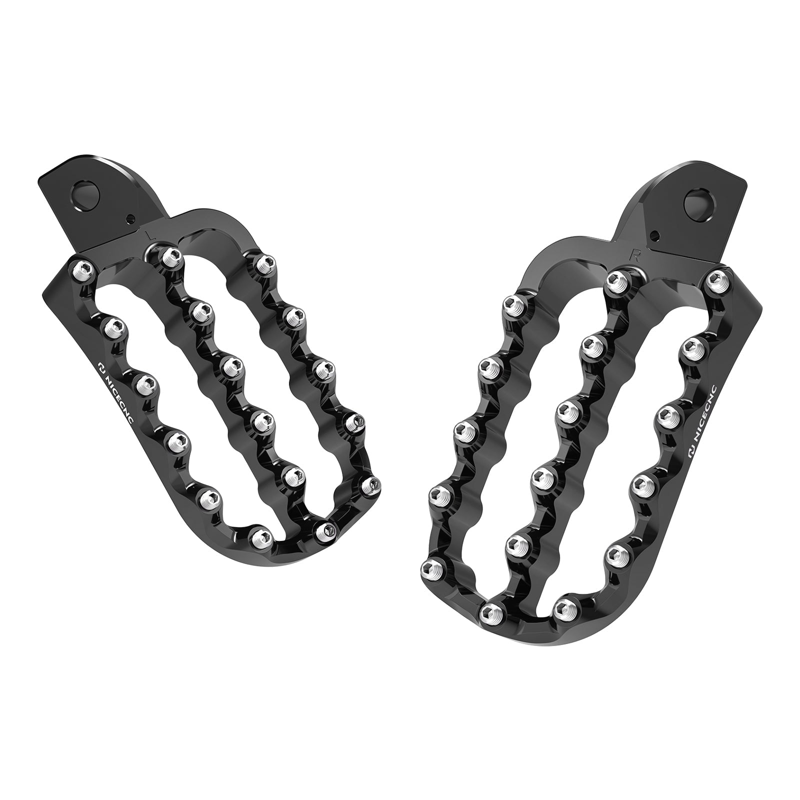 Enlargerd Wide Footpegs Pedals + Lowered Brackets For Kawasaki KLR650 1987-2018
