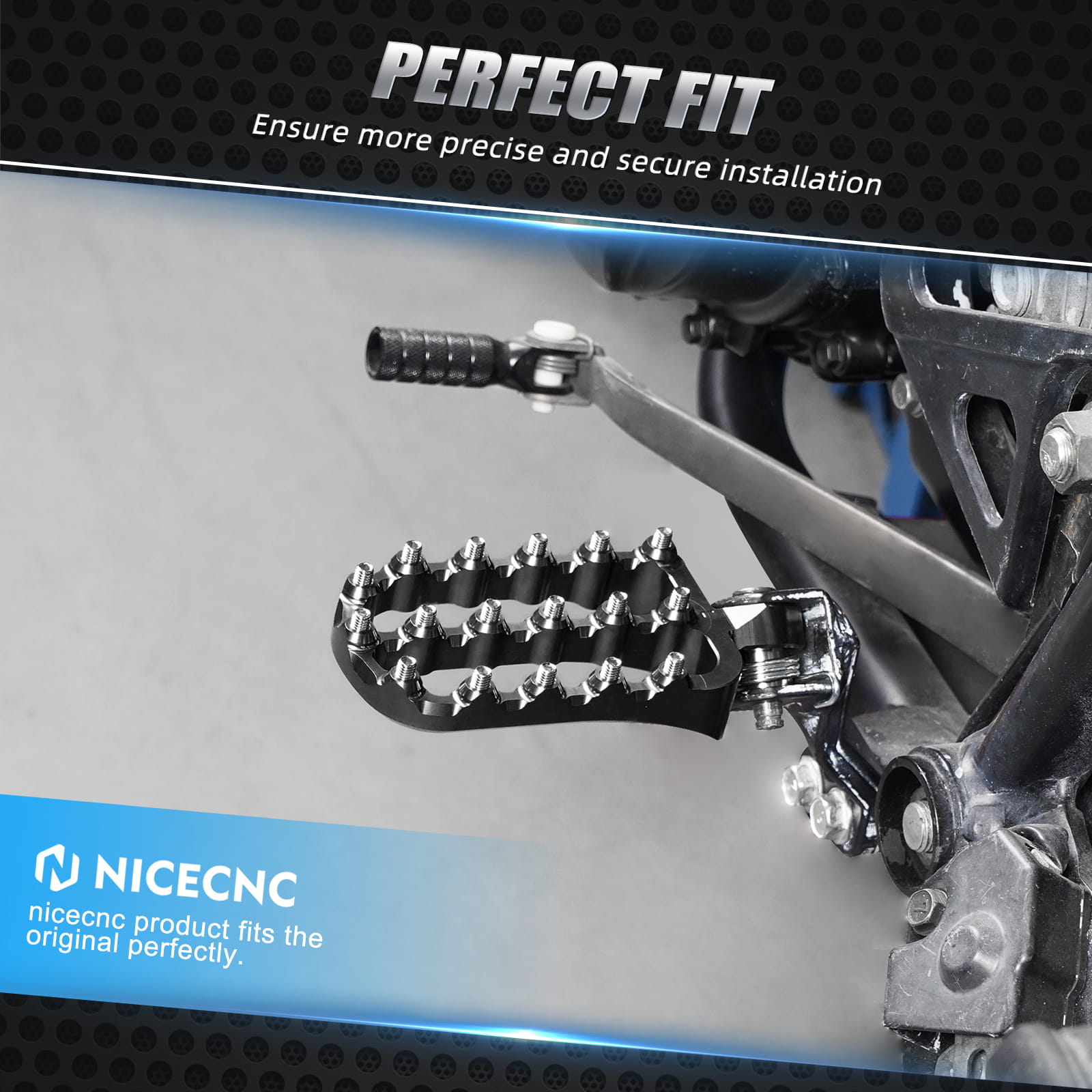 Enlargerd Wide Footpegs Pedals + Lowered Brackets For Kawasaki KLR650 1987-2018