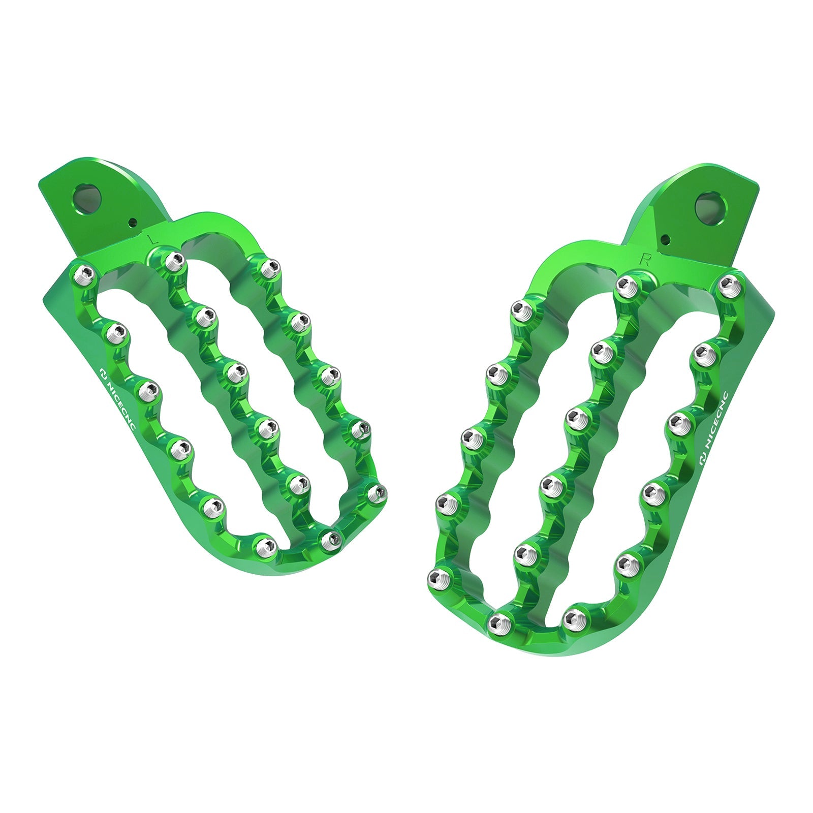 Enlargerd Wide Footpegs Pedals + Lowered Brackets For Kawasaki KLR650 1987-2018