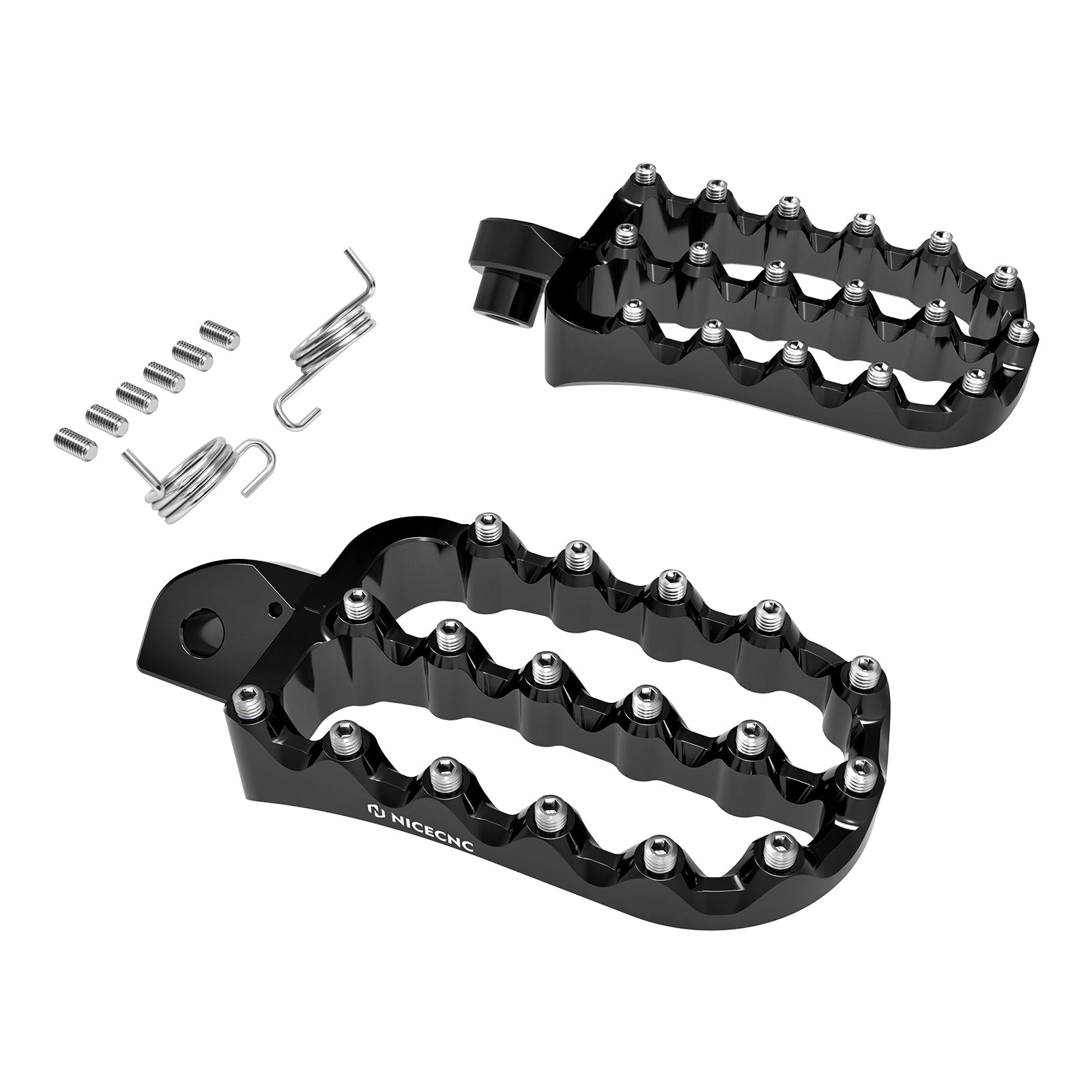 Enlargerd Wide Footpegs Pedals + Lowered Brackets For Kawasaki KLR650 1987-2018