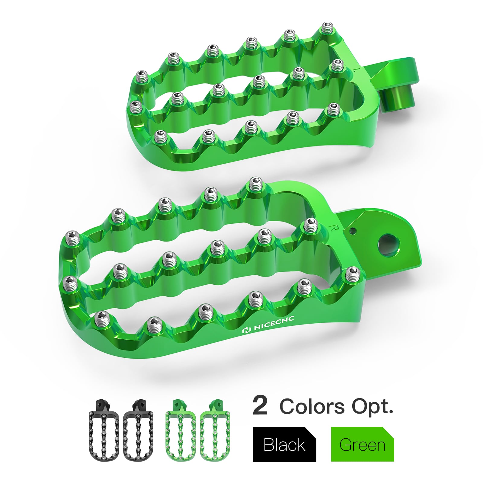 Enlargerd Wide Fat Footpegs Foot Pedals Rests For Kawasaki KLR650 1987-2024