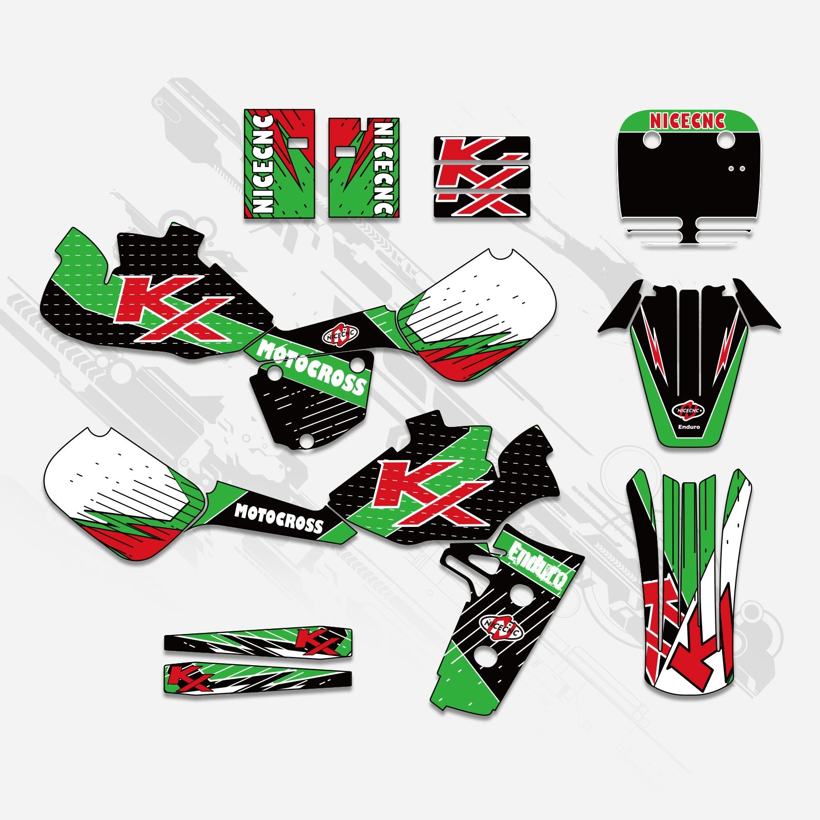 Motorcycle Full Graphics Decals Stickers Kit For KAWASAKI KX60 1985-2004