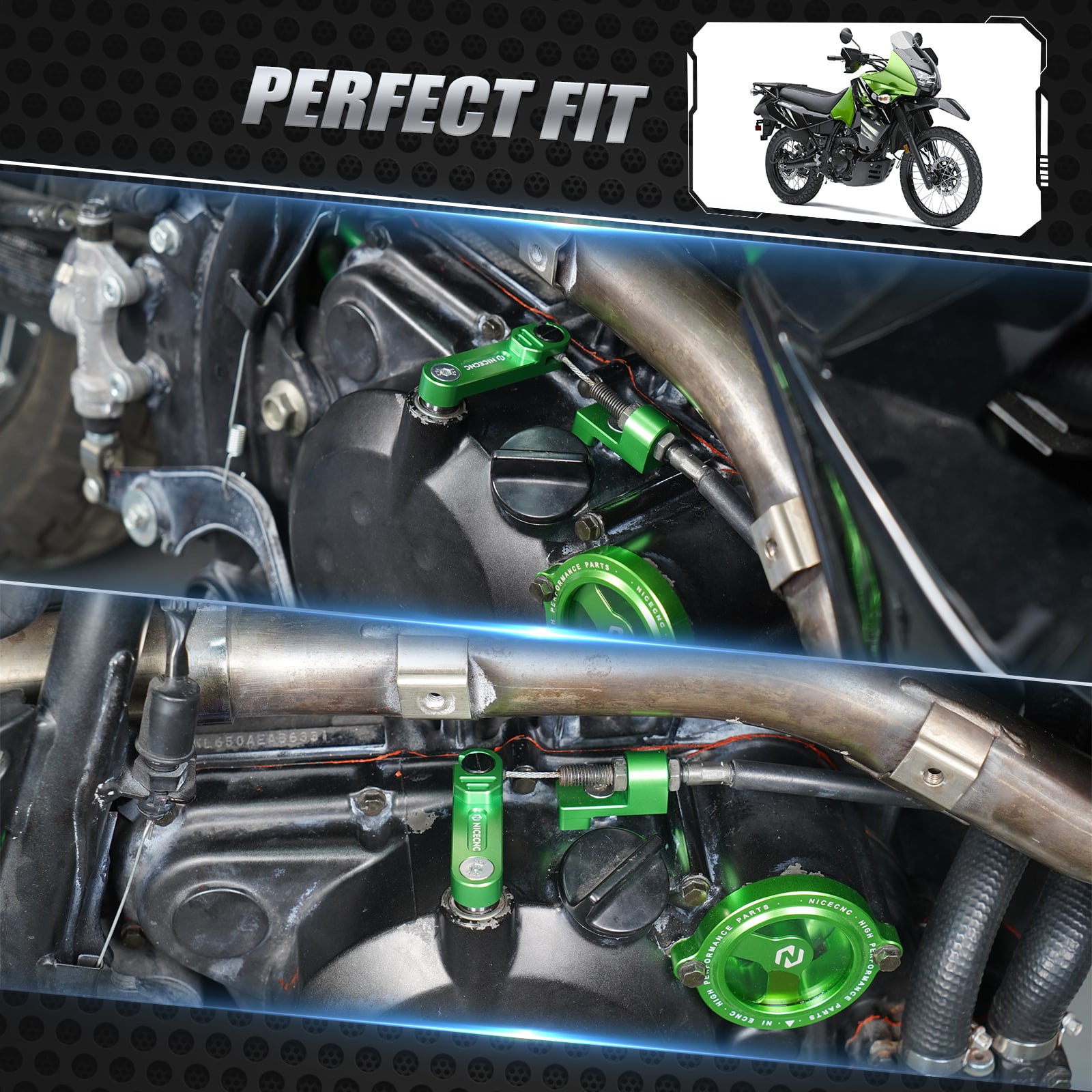 One Finger Clutch Arm Lever Easy Pull Cable Arm Kit For Kawasaki KLR650 2011-2018