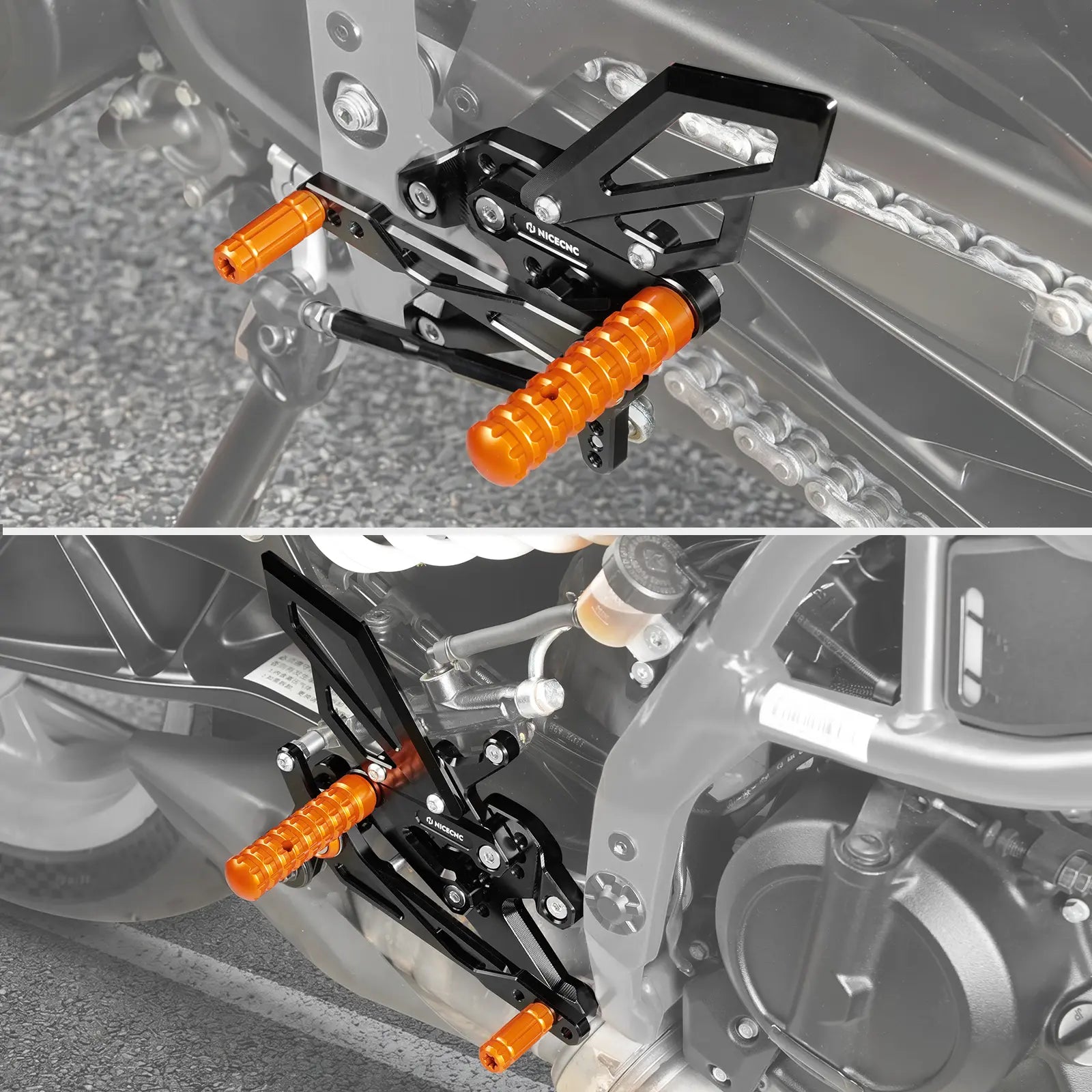 Adjustable Race Rearsets & Foot Peg Kit For KTM 390 Duke 2024-2026