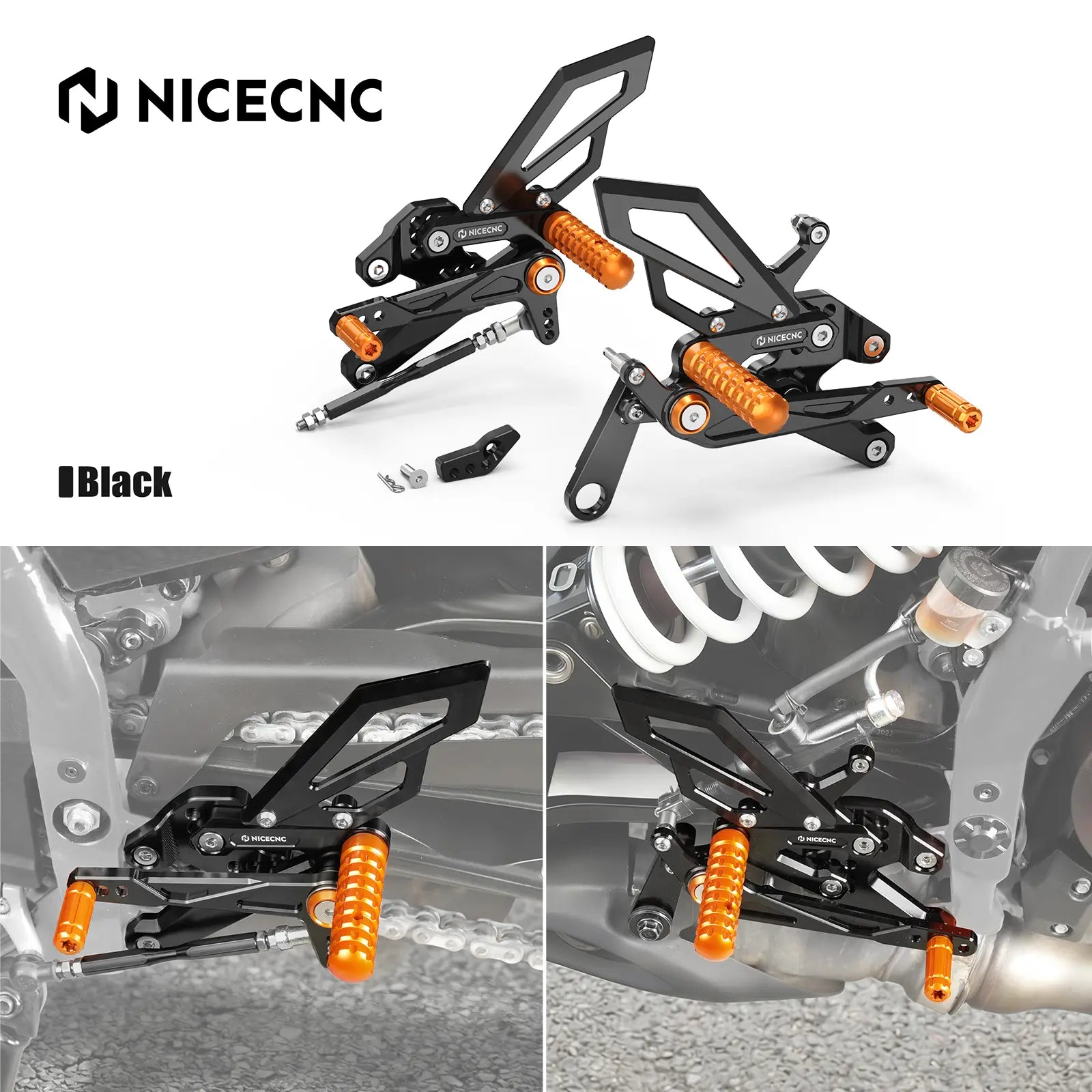 Adjustable Race Rearsets & Foot Peg Kit For KTM 390 Duke 2024-2026