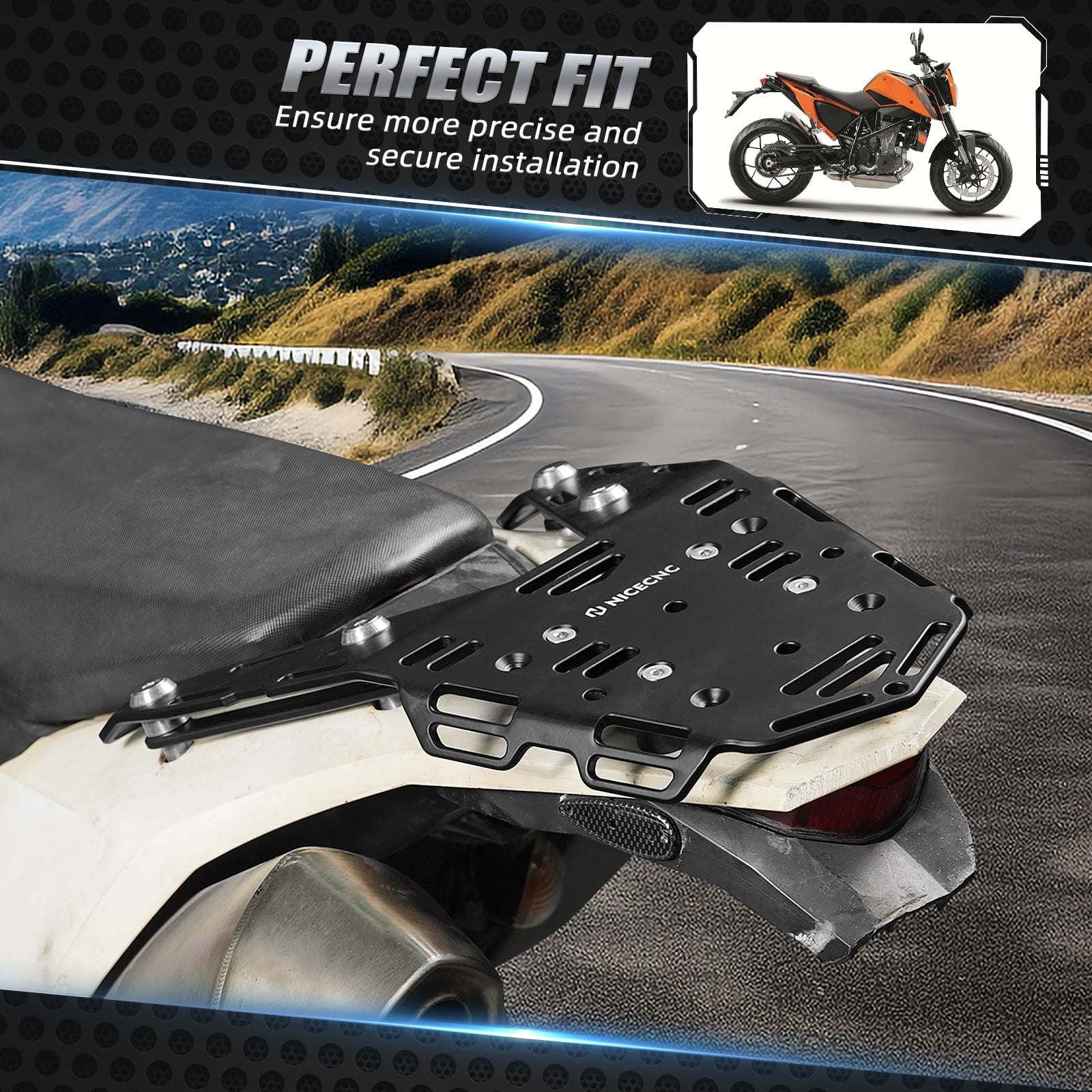Rear Luggage Rack Cargo Plate Carrier Kit For KTM 690 Enduro R 2008-2018