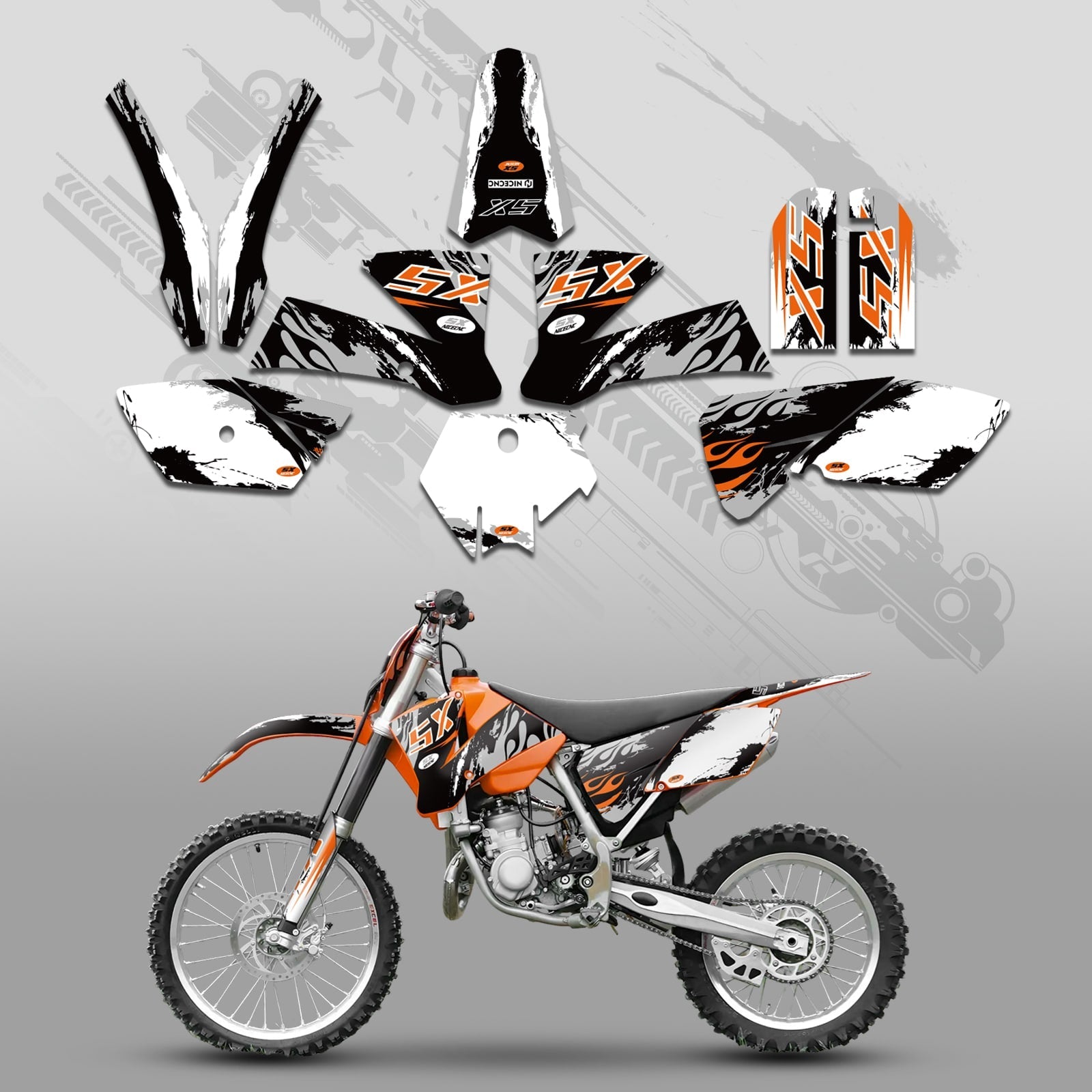 Full Graphics Decals Stickers Kit For KTM SX 85-105 2003-2005