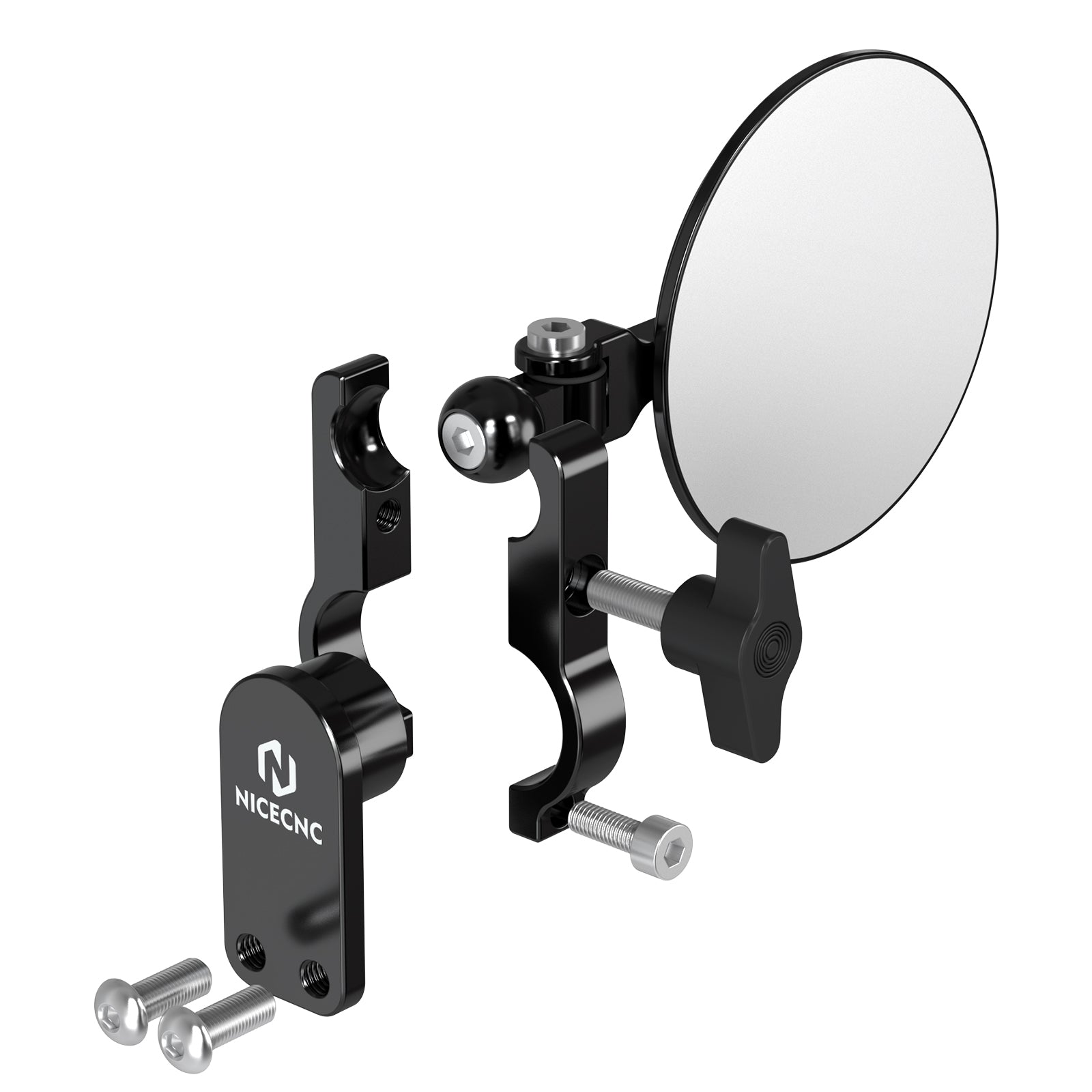 Adjustable Round Convex Quick Flip Rearview Mirrors Kit For Motorcycle Hand Guard