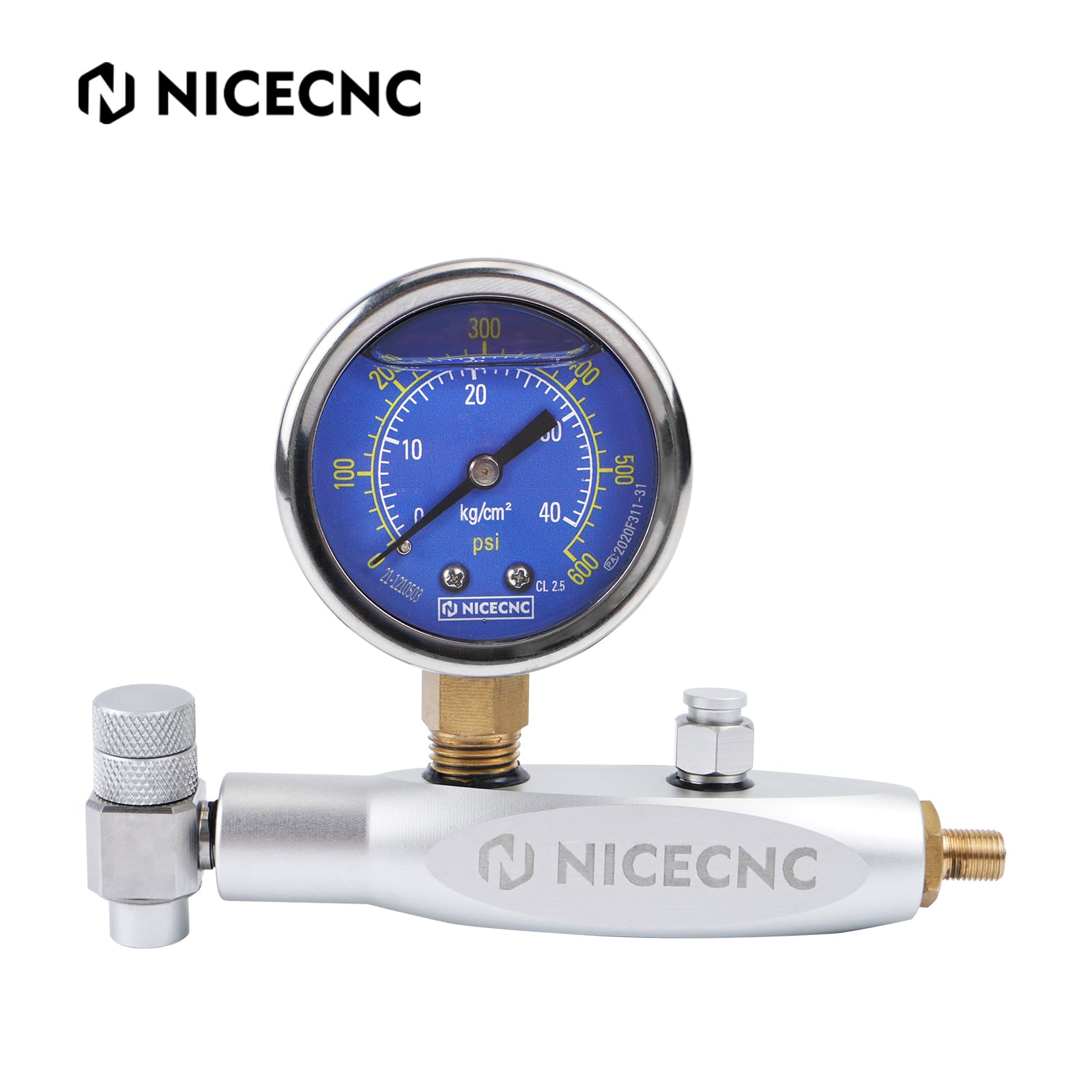600PSI Regulator Kit No Loss Chuck Nitrogen Filling Tool For Schrader Valve Shock Off-Road Bikes, ATVs, UTVs