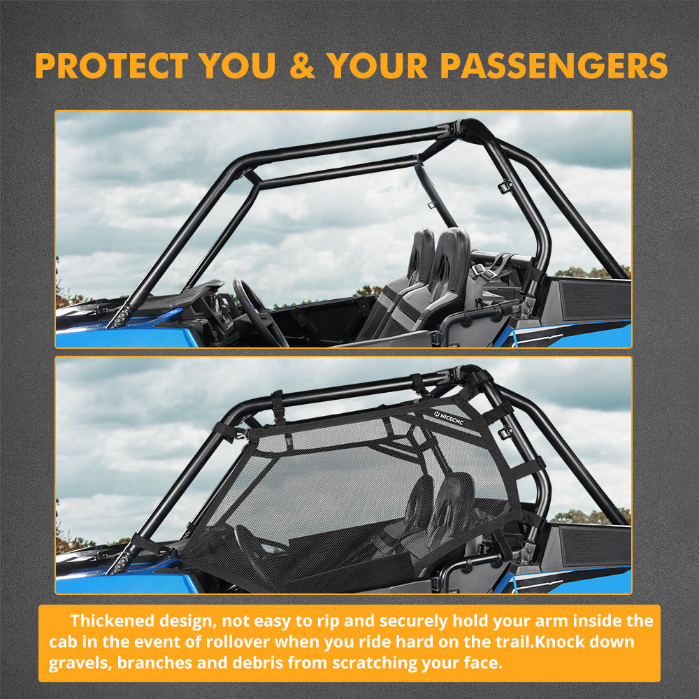UTV Side Door Window Nets Sunshade Mesh Shield Kit For Polaris RZR XP 1000 570 900