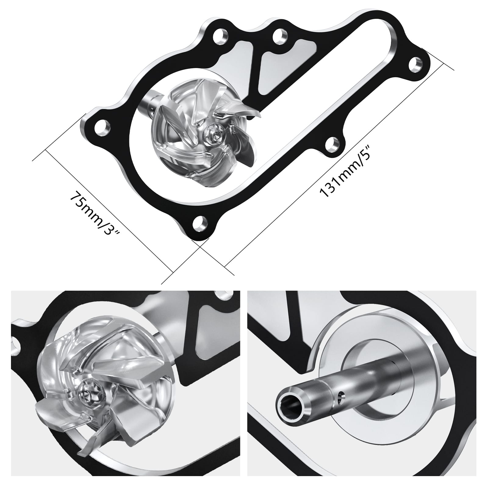 ATV Water Pump Impeller w/Cover Gasket Assy Kit For Yamaha Raptor 700 R 2006-2026