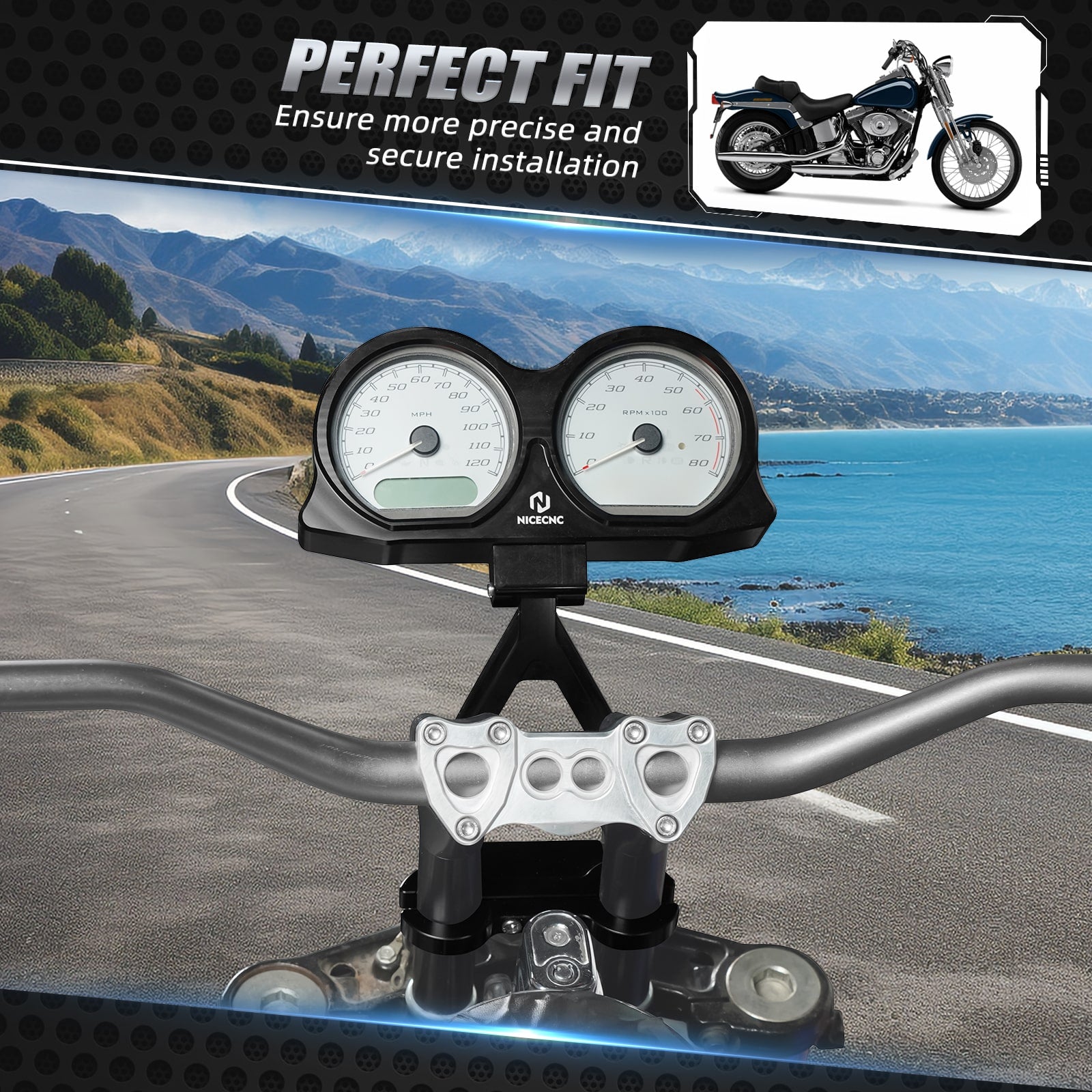 Instrument Speedometer Gauges Relocation Bracket Kit For Harley Road Glide 2015-2023