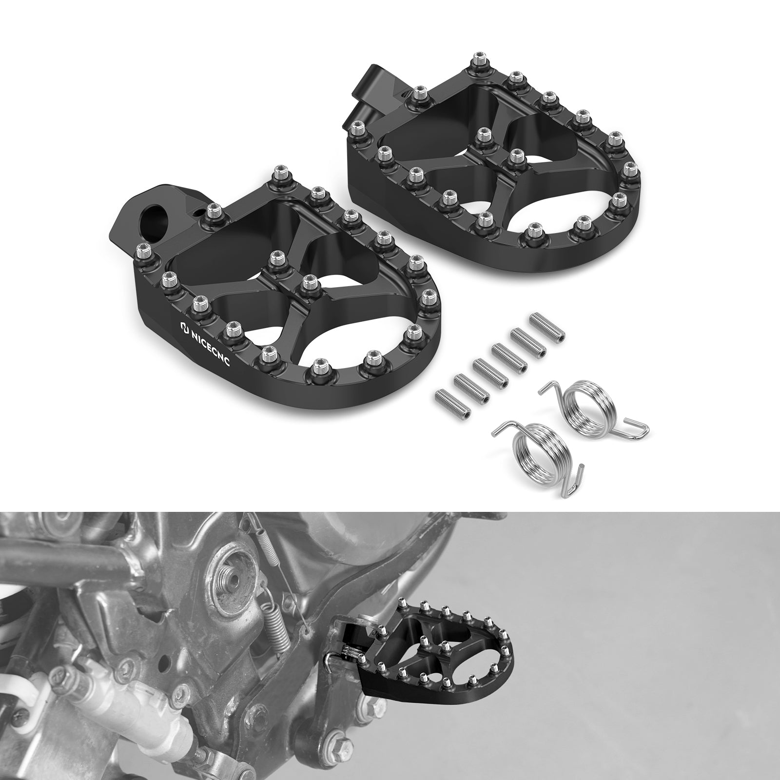 Enlarged Footpegs + Dual Control Rear Brake Pedal For Suzuki DR650 S / SE 1996-2025