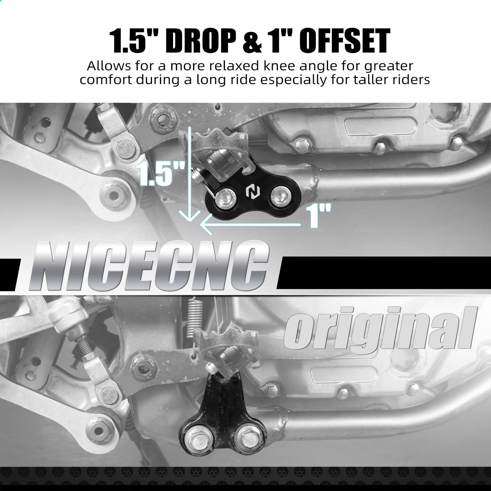 Pair Lowered Footpeg Brackets For Suzuki DR650 S / SE 1996-2025