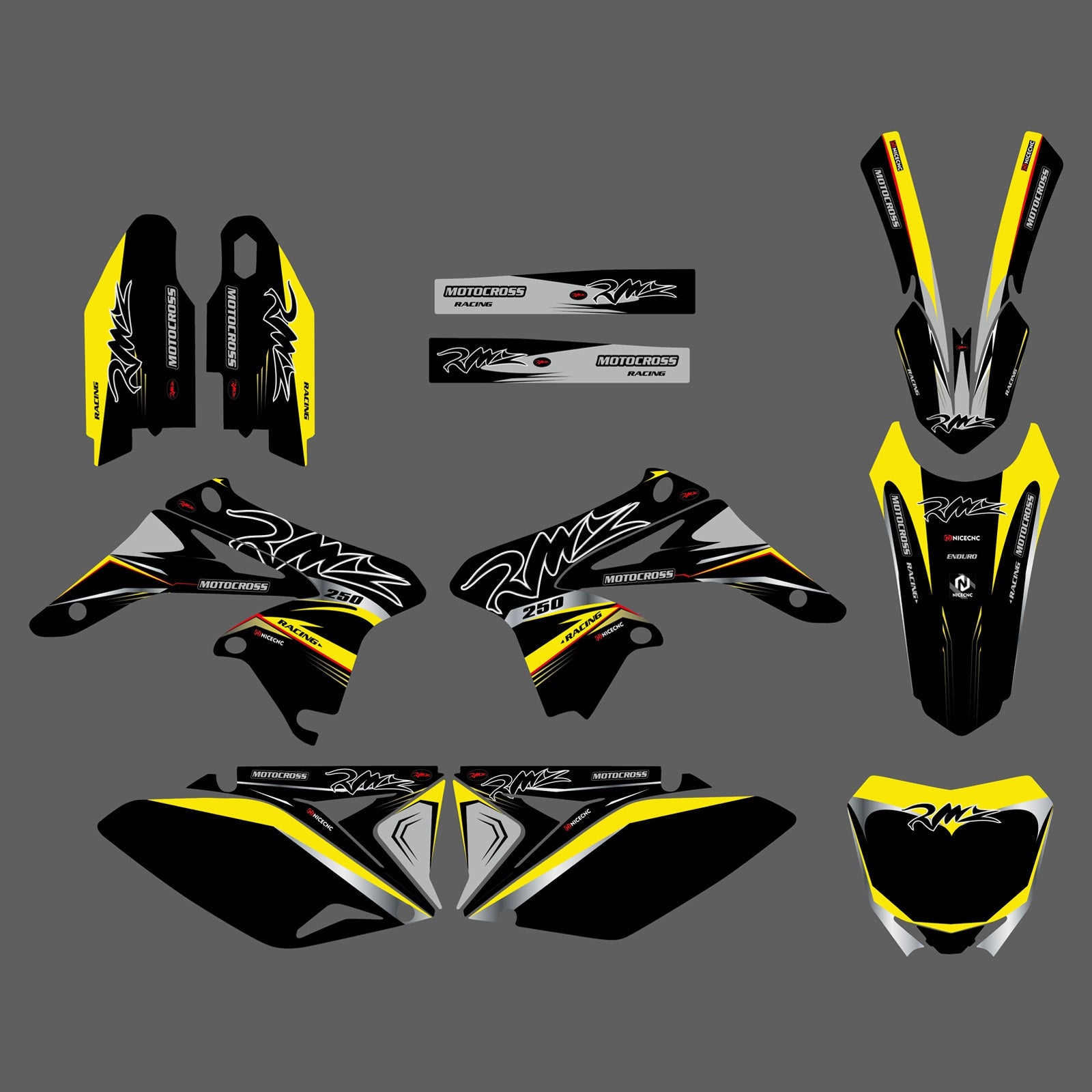 Motorcycle Team Decals Stickers Full Graphic Kit For Suzuki RMZ250 2010-2018