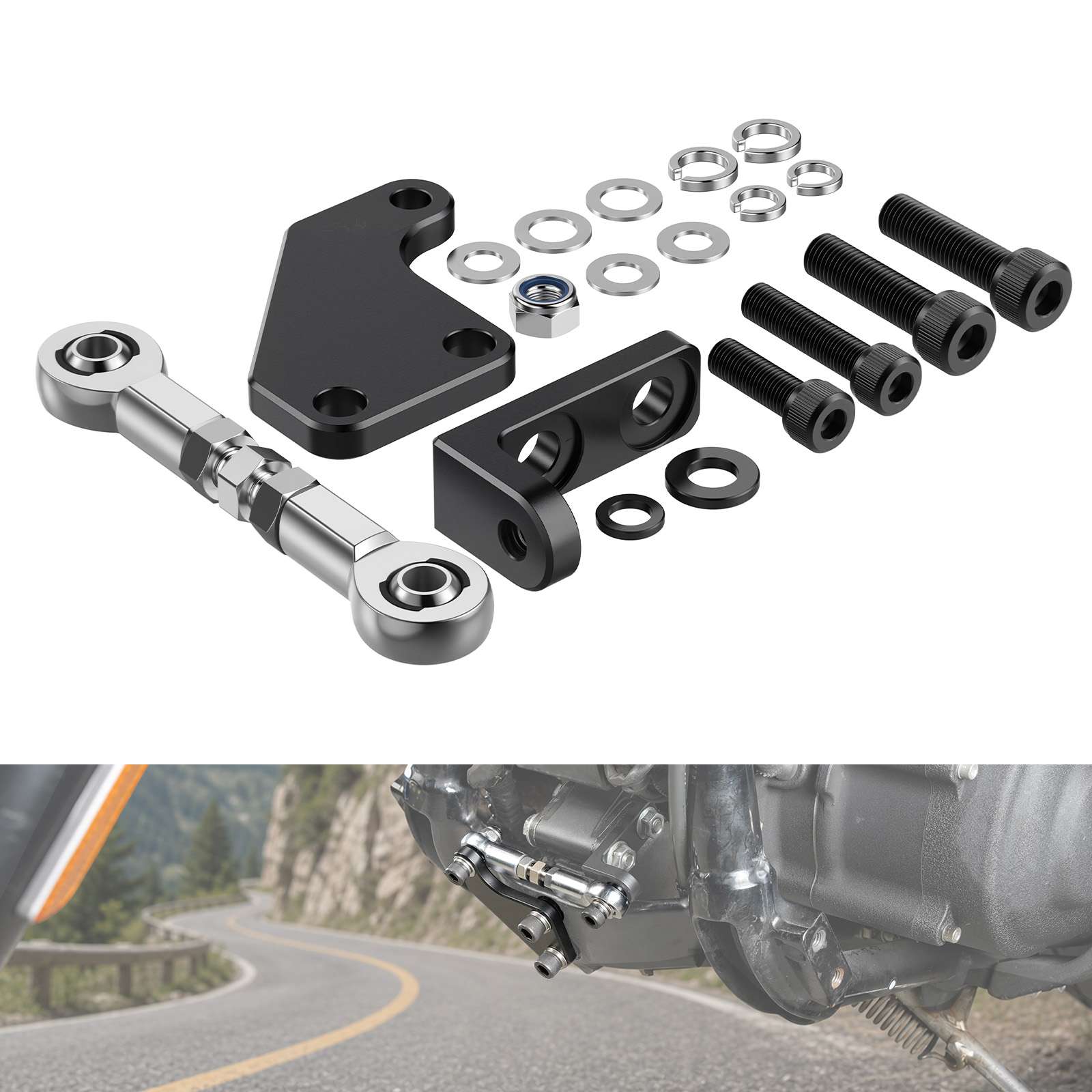 Swingarm Flex Reduction Chassis Stabilizer Kit for Harley Dyna Fat Bob Street Wide Glide 1999-2017
