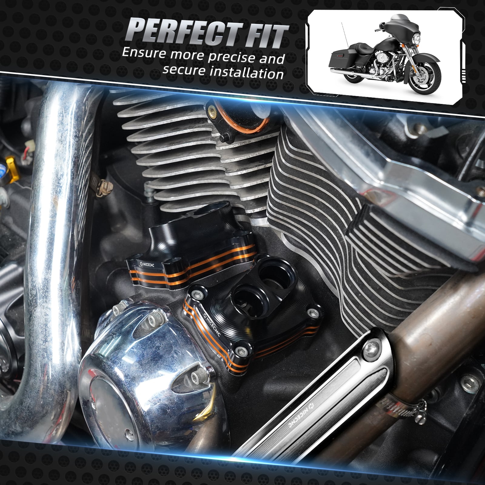 Tappet Housings Pushrod Tube Covers For Harley Road King Electra Street Glide