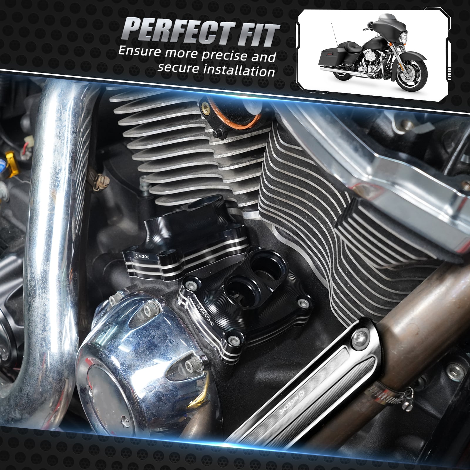 Tappet Housings Pushrod Tube Covers For Harley Road King Electra Street Glide