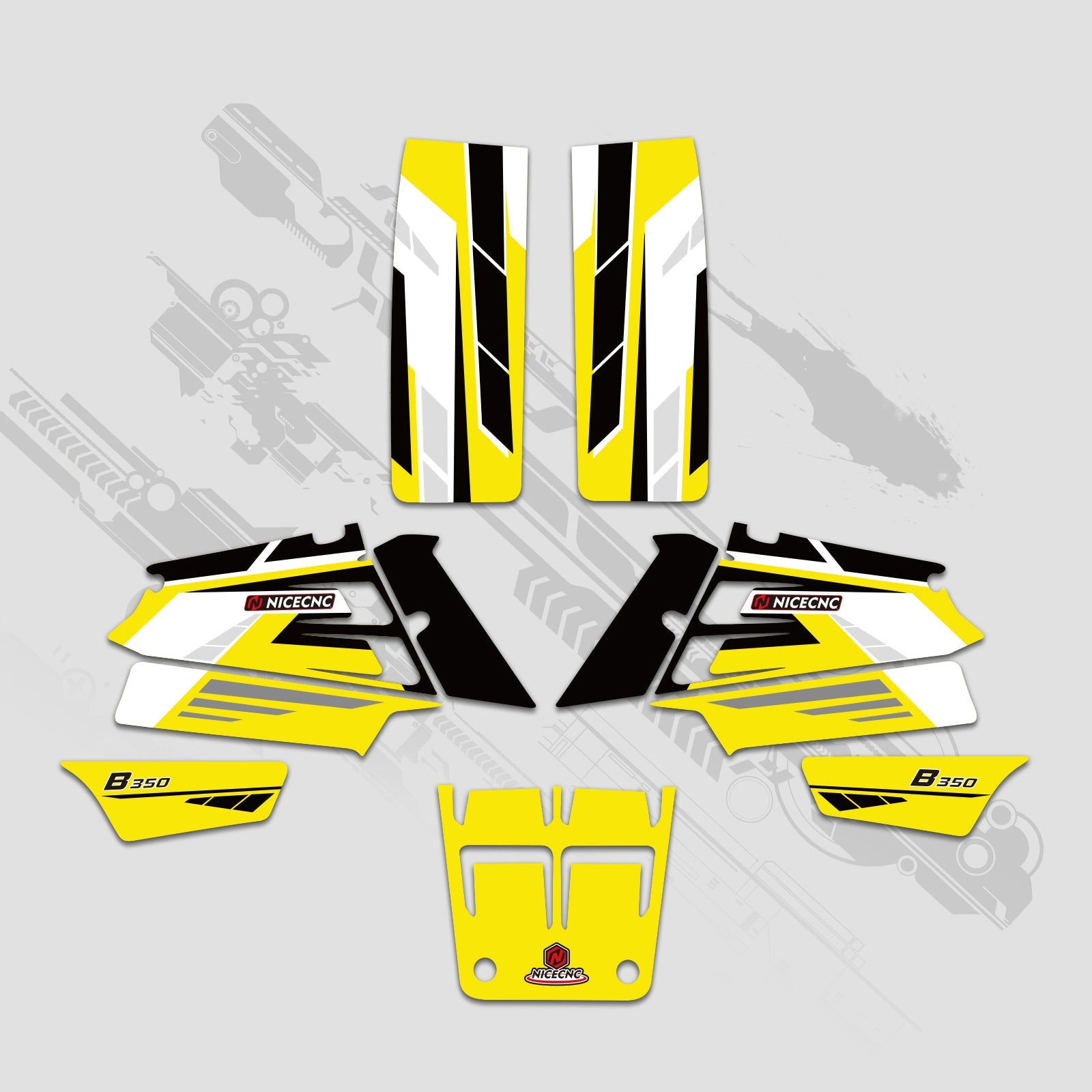 ATV Full Graphics Decals Stickers Kit For YAMAHA BANSHEE 350 1987-2006