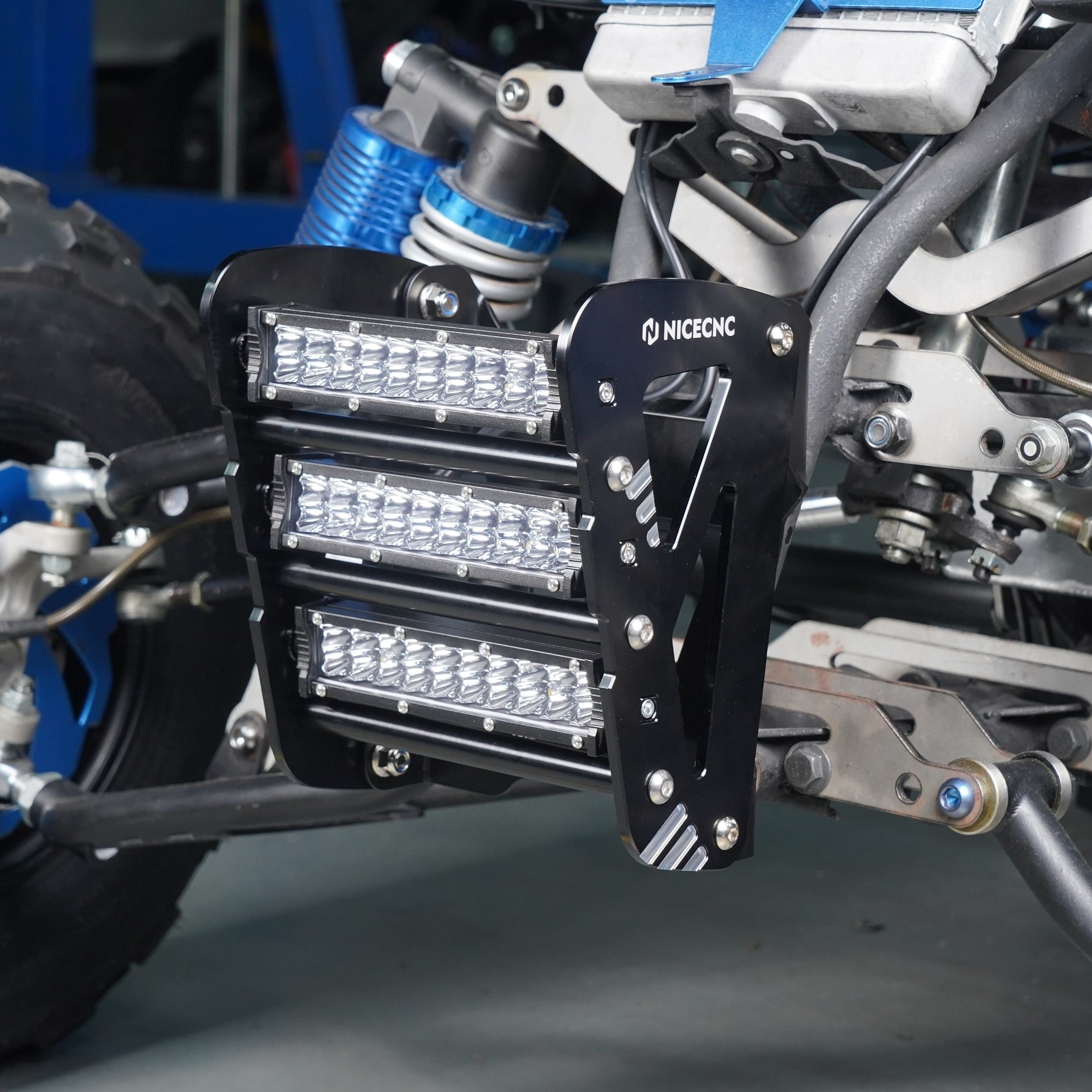 ATV Front Bumper w/LED Lights Bar Kit For Yamaha Raptor 700 700R 2013-2026