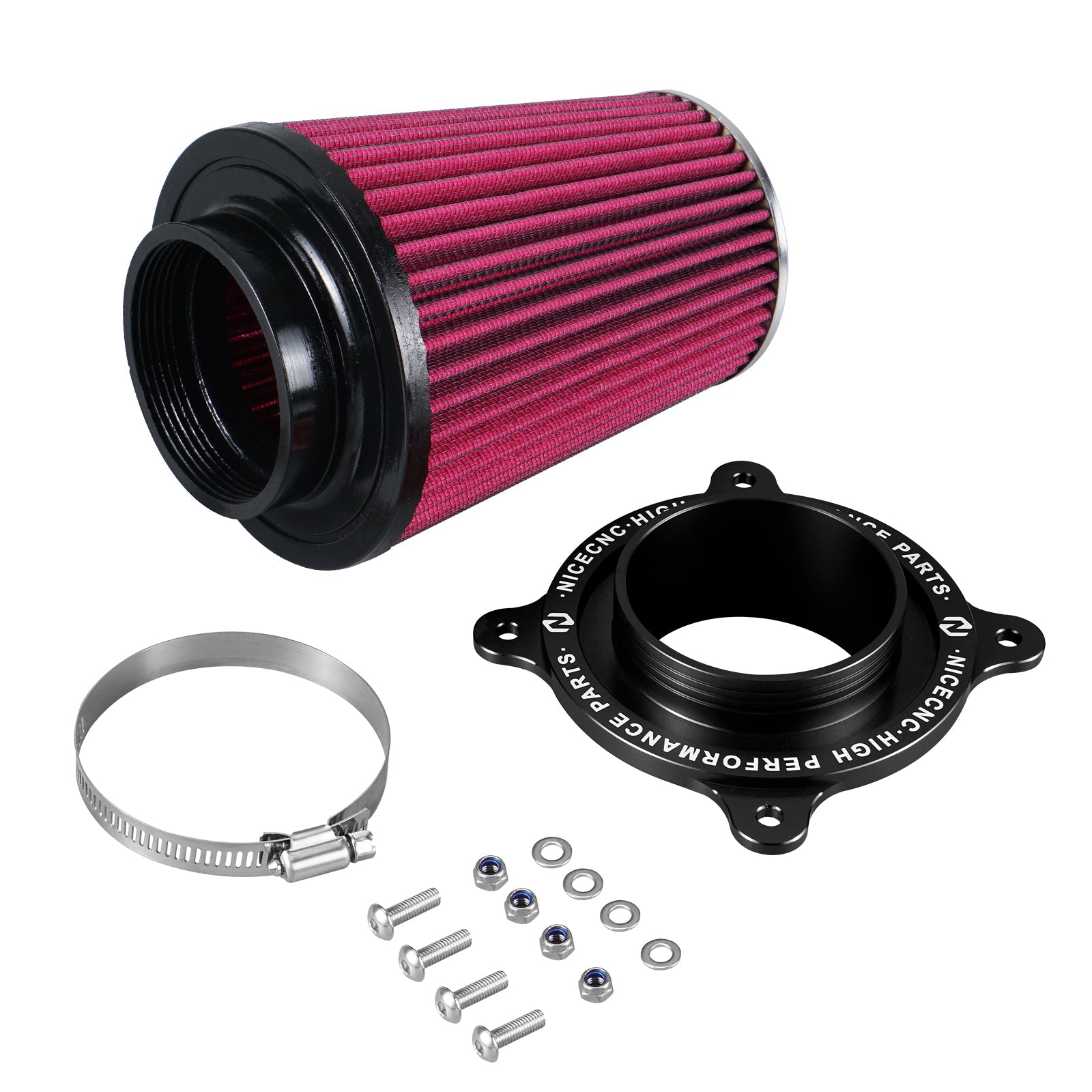 ATV High-Flow Air Filter Intake Cleaner w/Adaptor Kit For Yamaha Raptor 700 700R