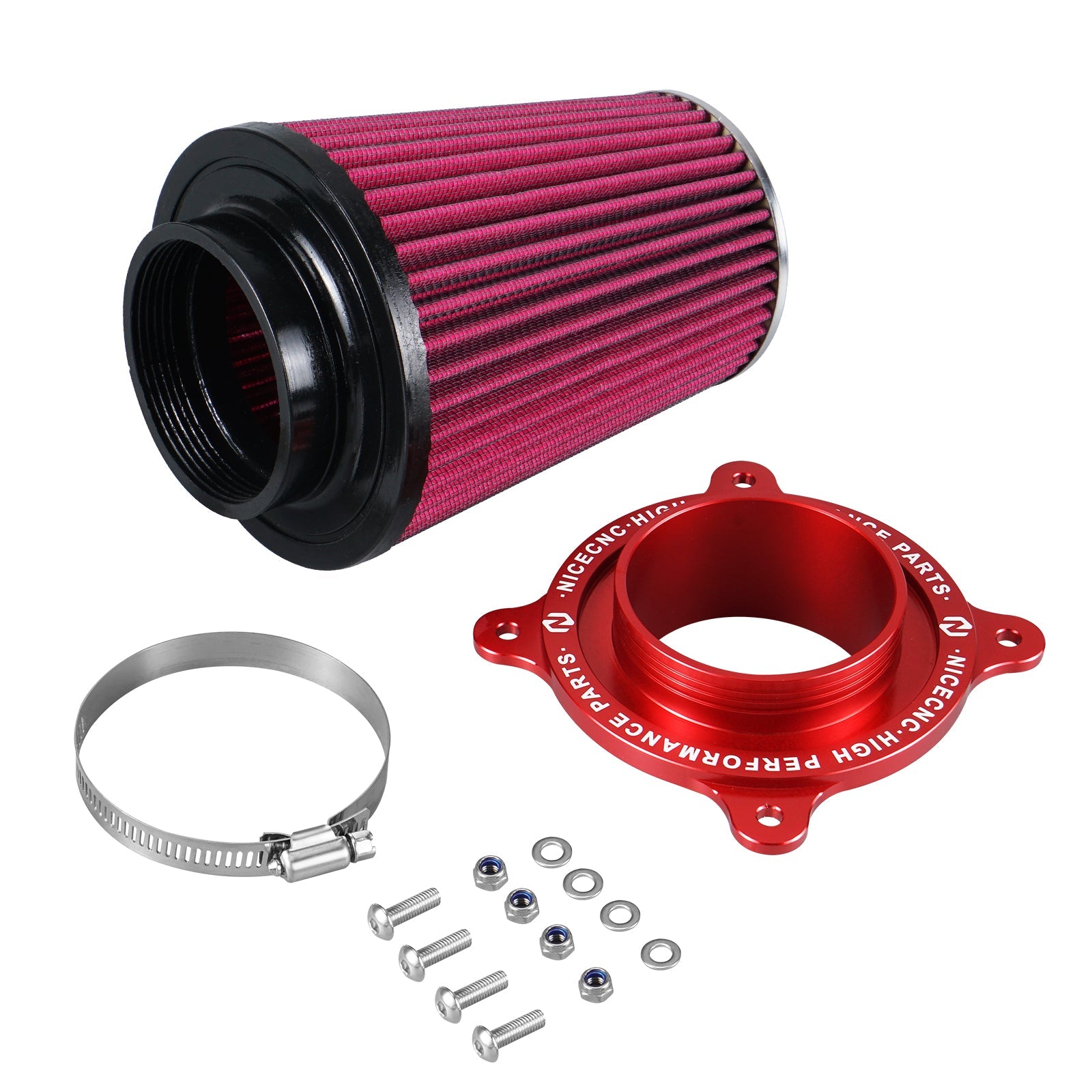 ATV High-Flow Air Filter Intake Cleaner w/Adaptor Kit For Yamaha Raptor 700 700R