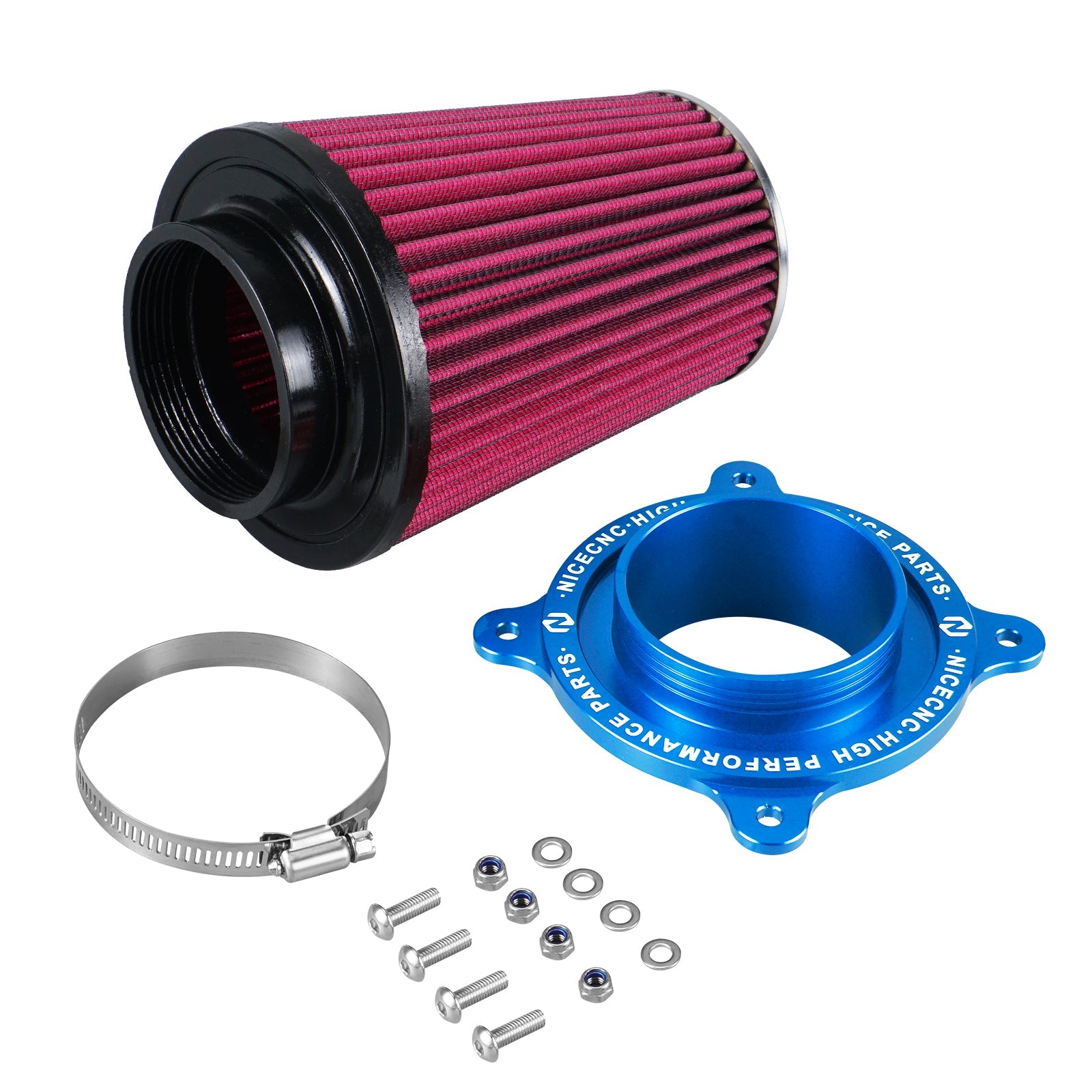 ATV High-Flow Air Filter Intake Cleaner w/Adaptor Kit For Yamaha Raptor 700 700R
