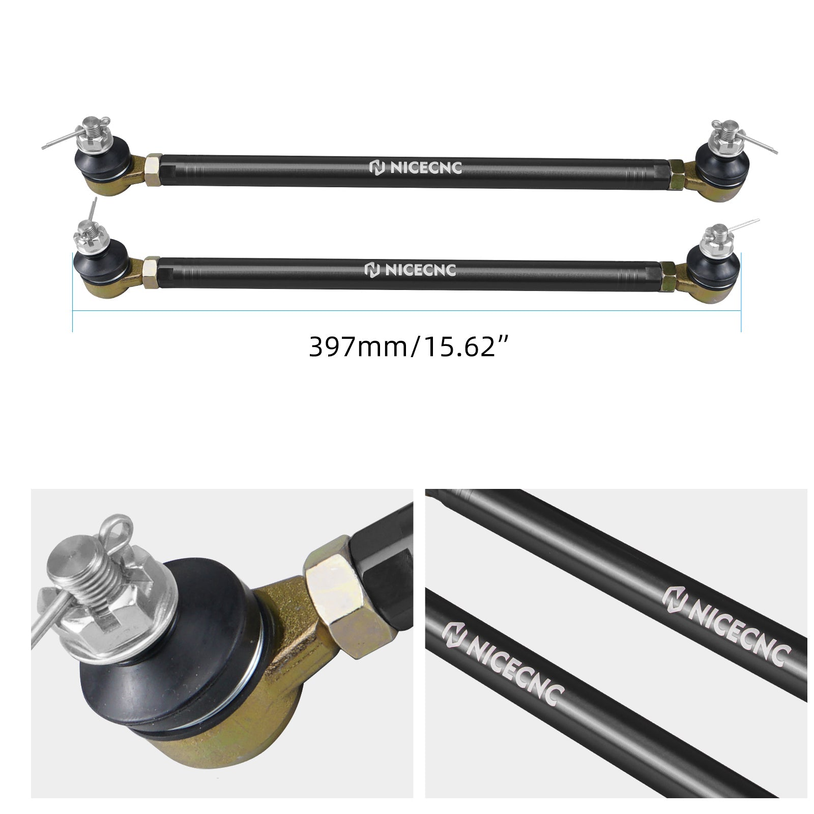 ATV Tierods w/Tie Rod Ball Joints Ends Kit For Yamaha Raptor 700 700R 2006-2026