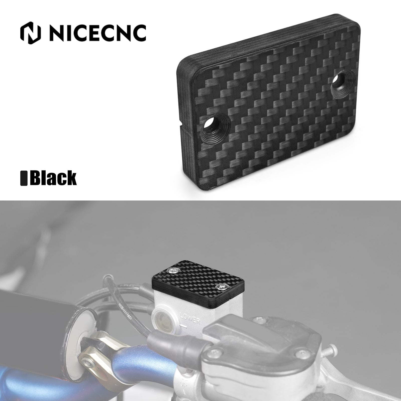 ATV Carbon Fiber Front Brake Reservoir Cover For Yamaha YFZ450R / SE 2012-2026