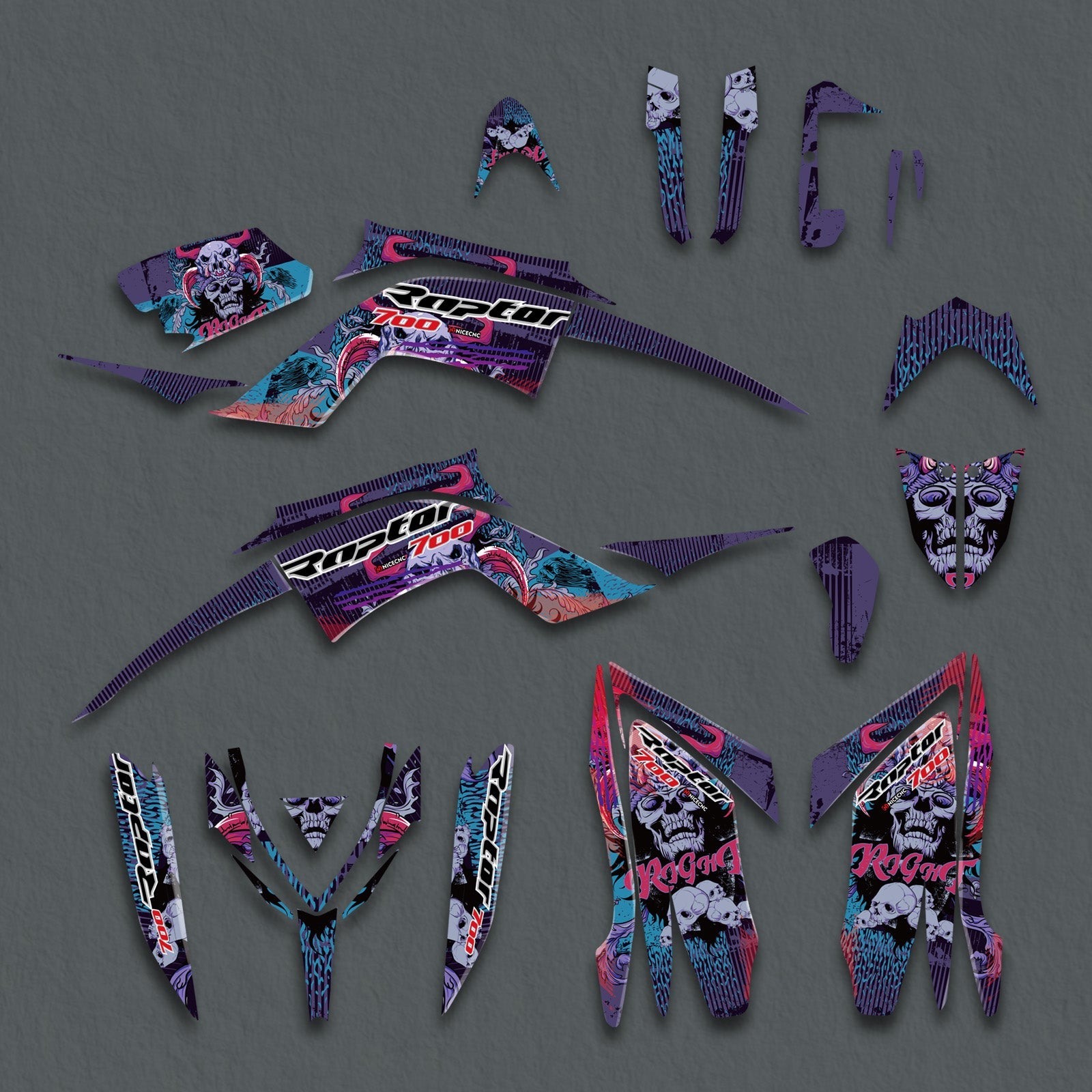 ATV Decals Full Graphics Protection Stickers Set For YAMAHA RAPTOR 700 2013-2023