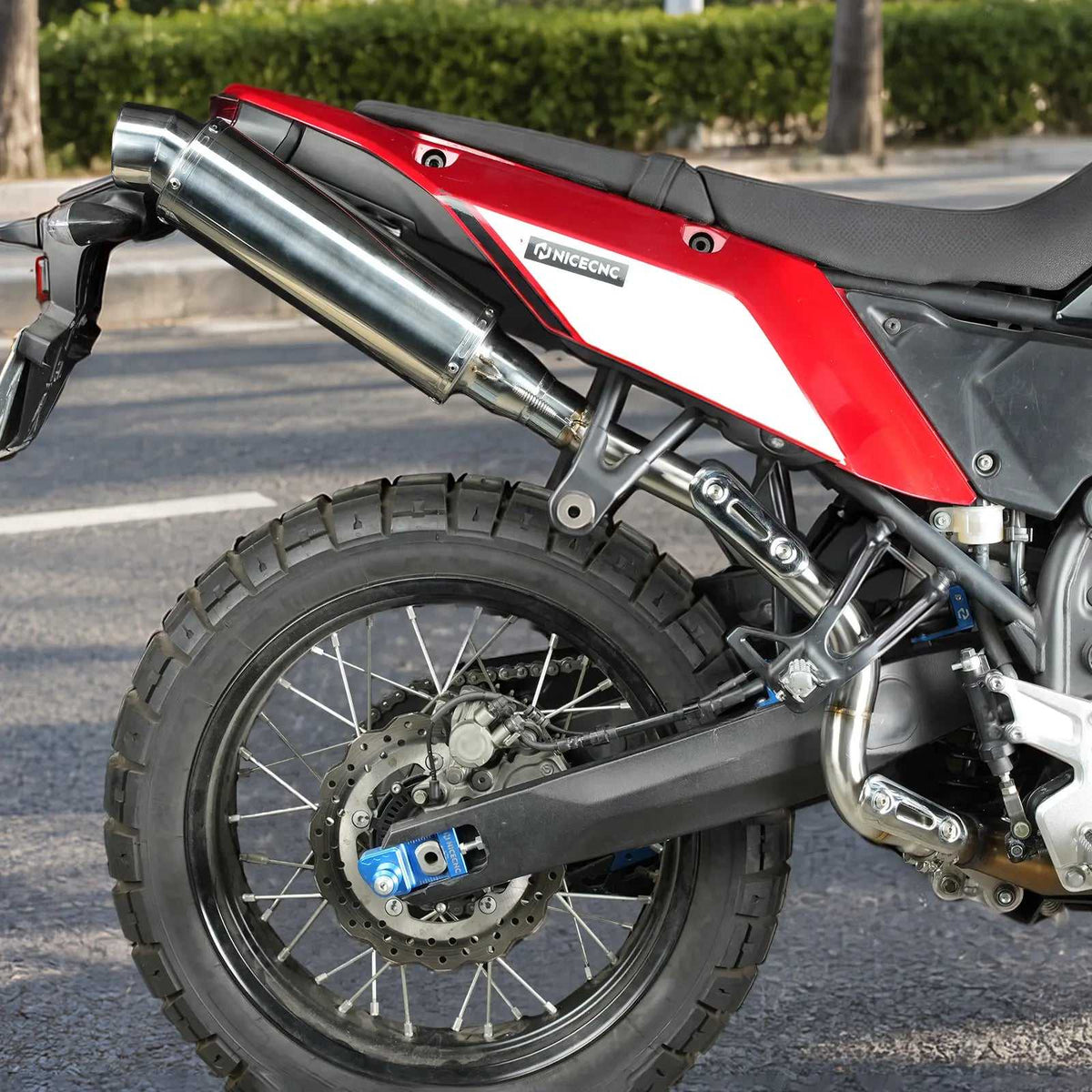High-Exit Exhaust System Mid-Pipe + Muffler For Yamaha Tenere 700 2019-2024