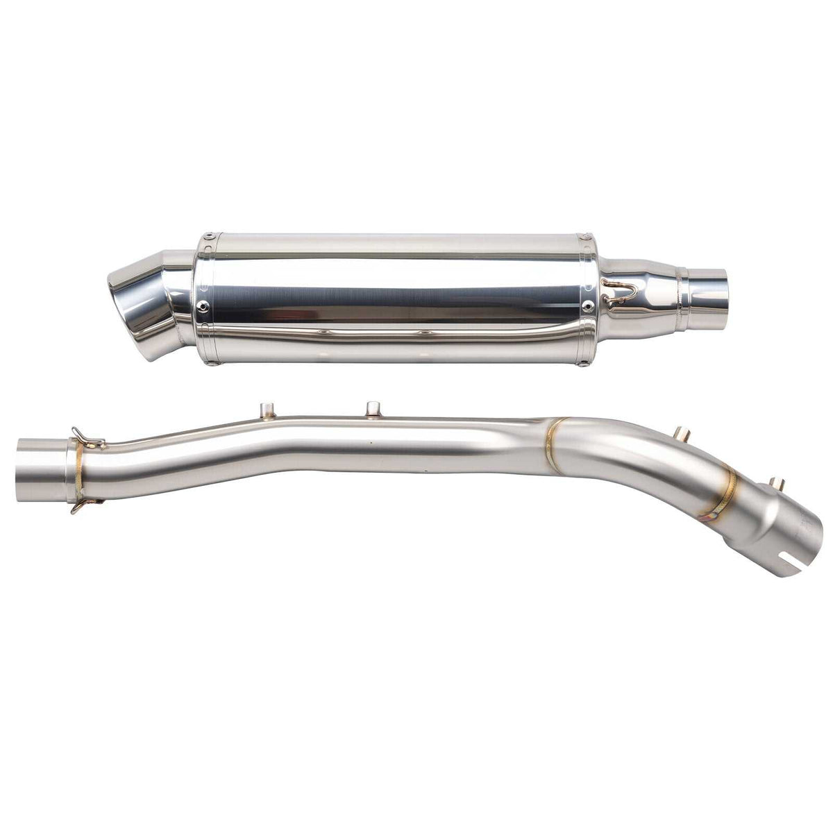 High-Exit Exhaust System Mid-Pipe + Muffler For Yamaha Tenere 700 2019-2024
