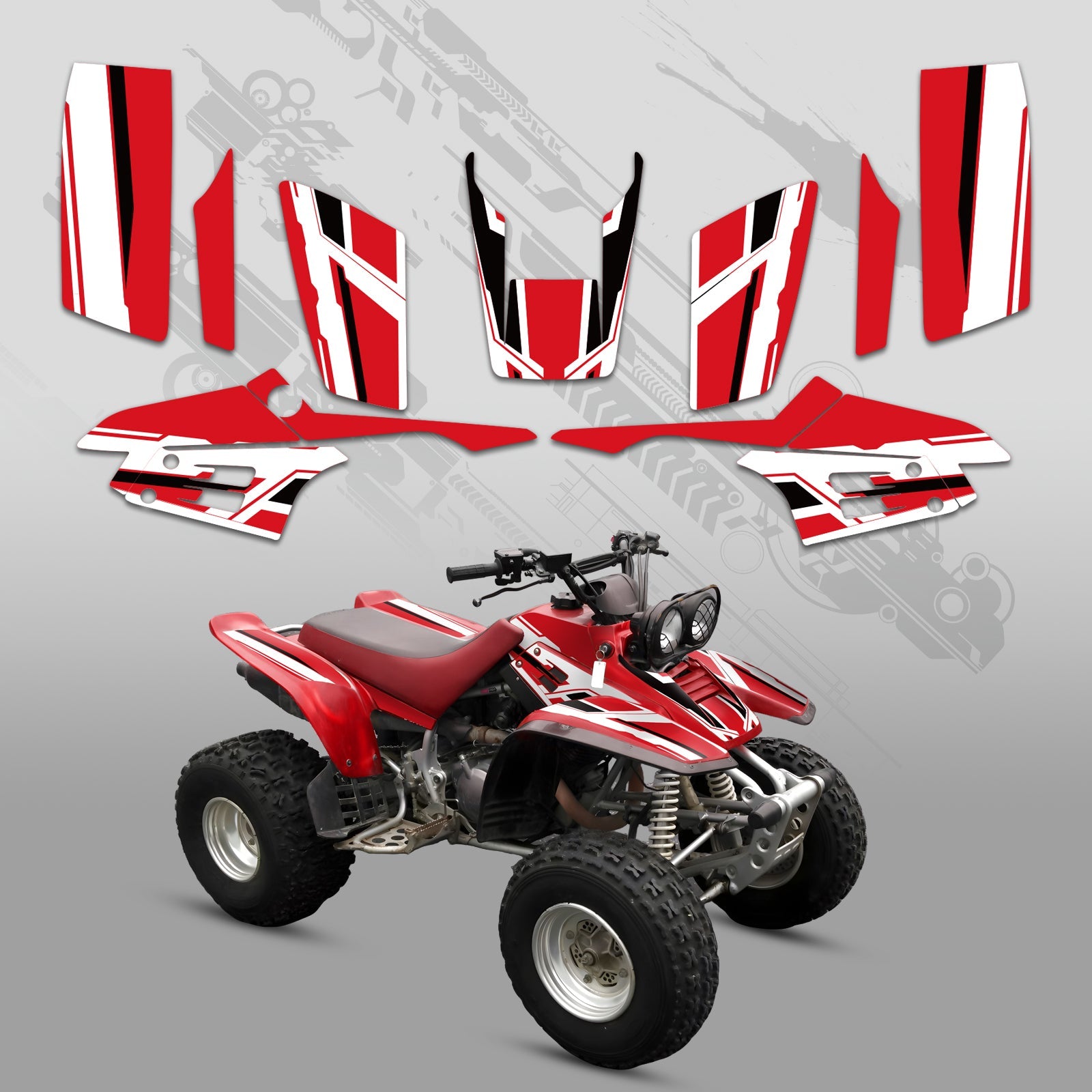 ATV Full Graphics Decals Stickers Kit For Yamaha Warrior 350 1987-2004
