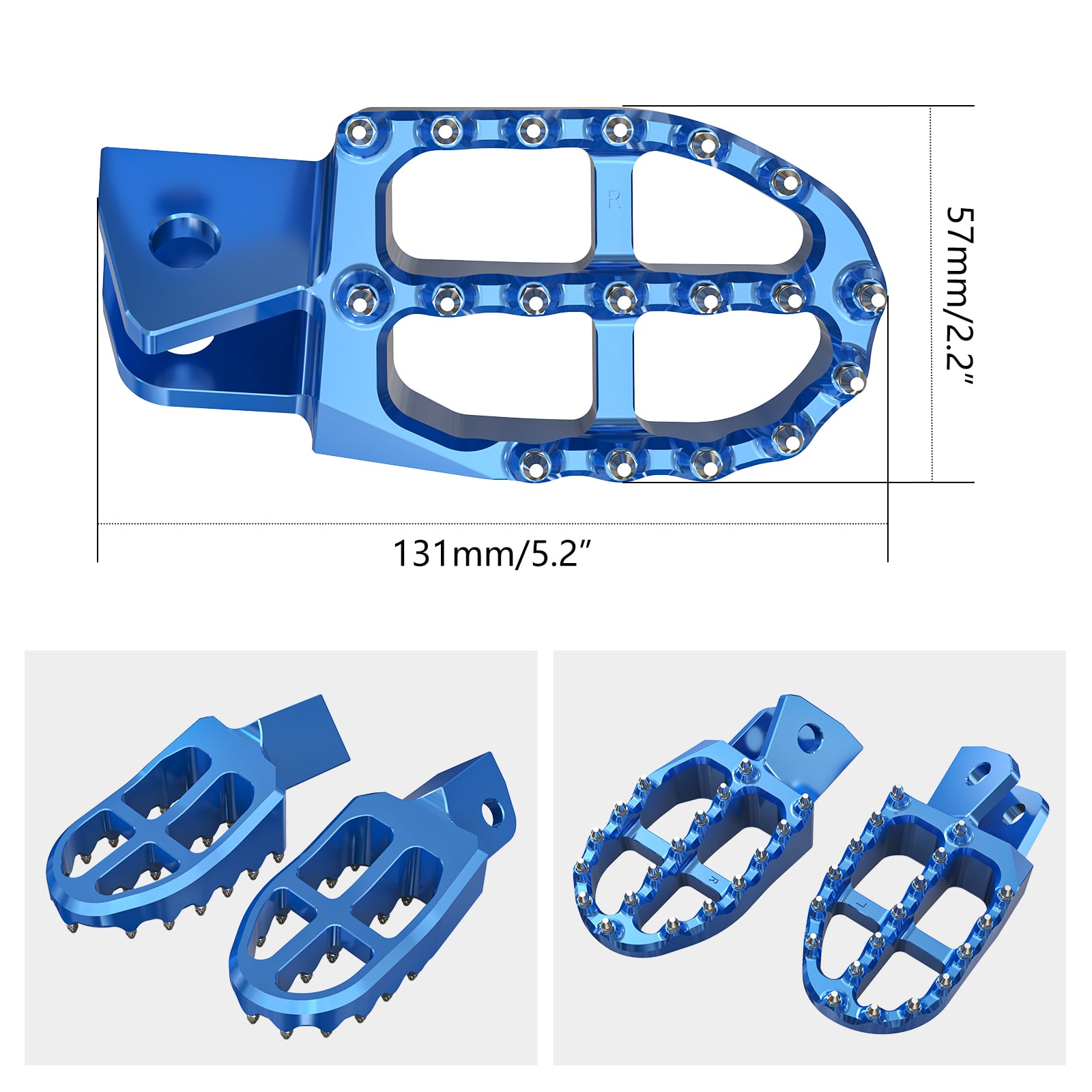 Billet 57mm Wide Foot Pegs For Yamaha WR250R/X 2007-2021