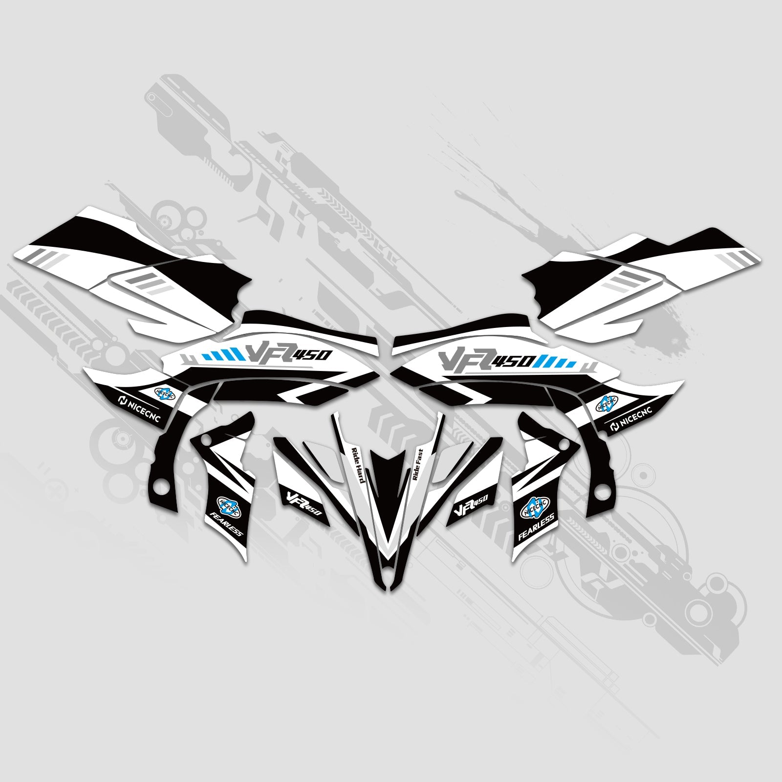 ATV Full Graphics Decals Stickers Kit For YAMAHA YFZ450R YFZ450X 2009-2013