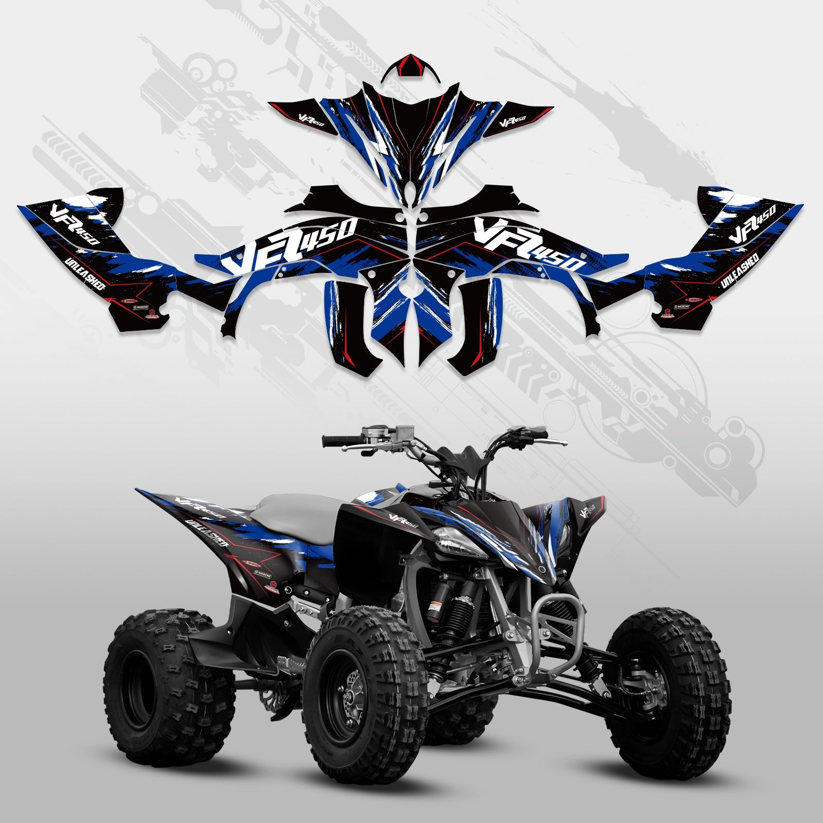 ATV Full Graphics Decals Stickers Kit For YAMAHA YFZ450R 2014-2022